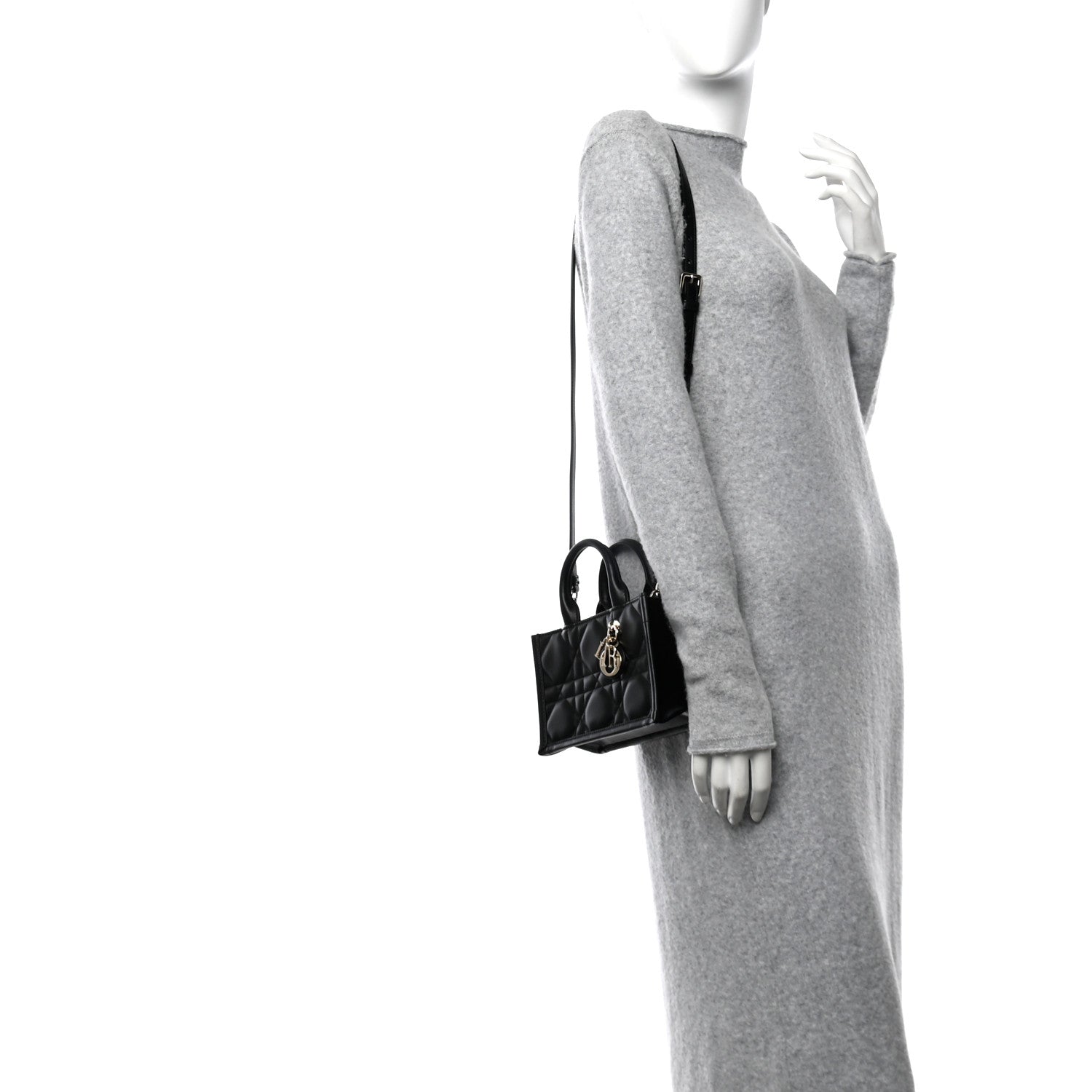 Christian Dior Calfksin Macrocannage Mini Book Tote Black 2 of 10