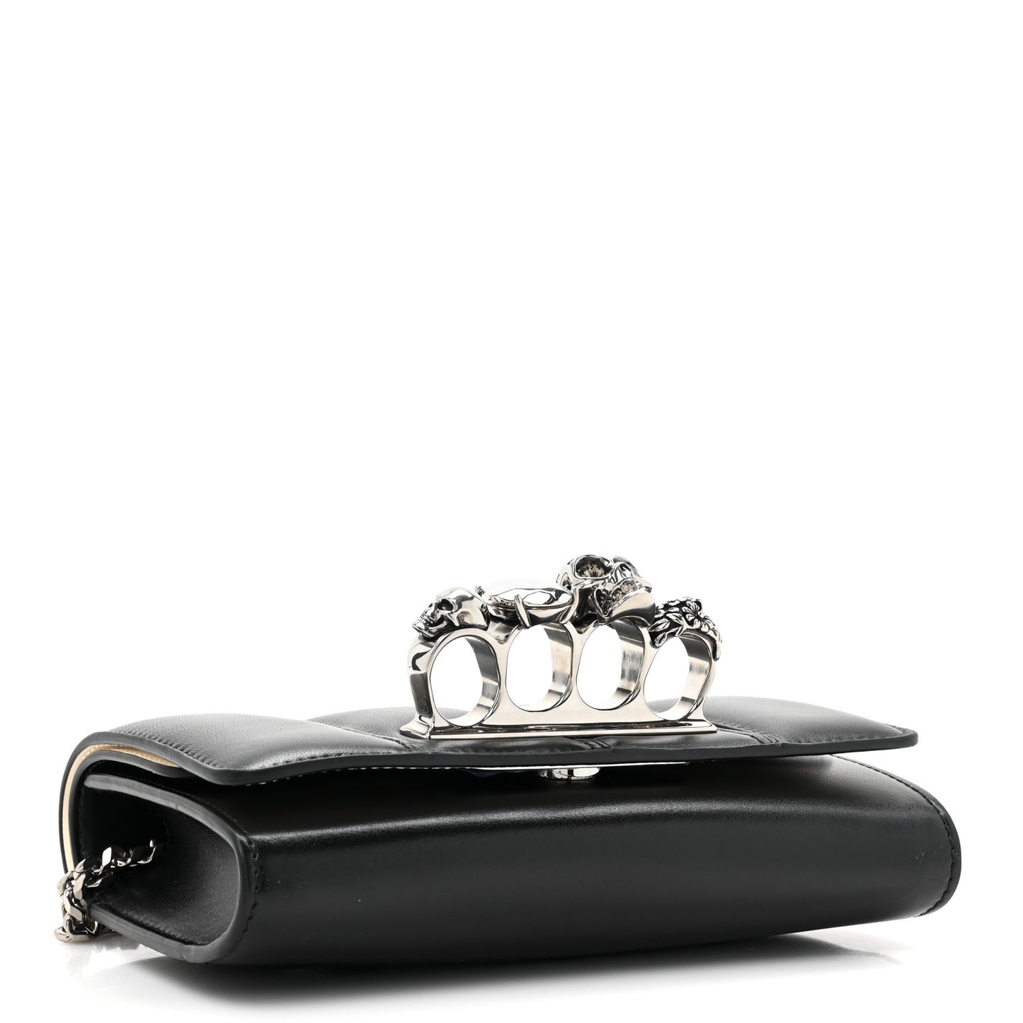 Calfskin Small Slash Bag Black White