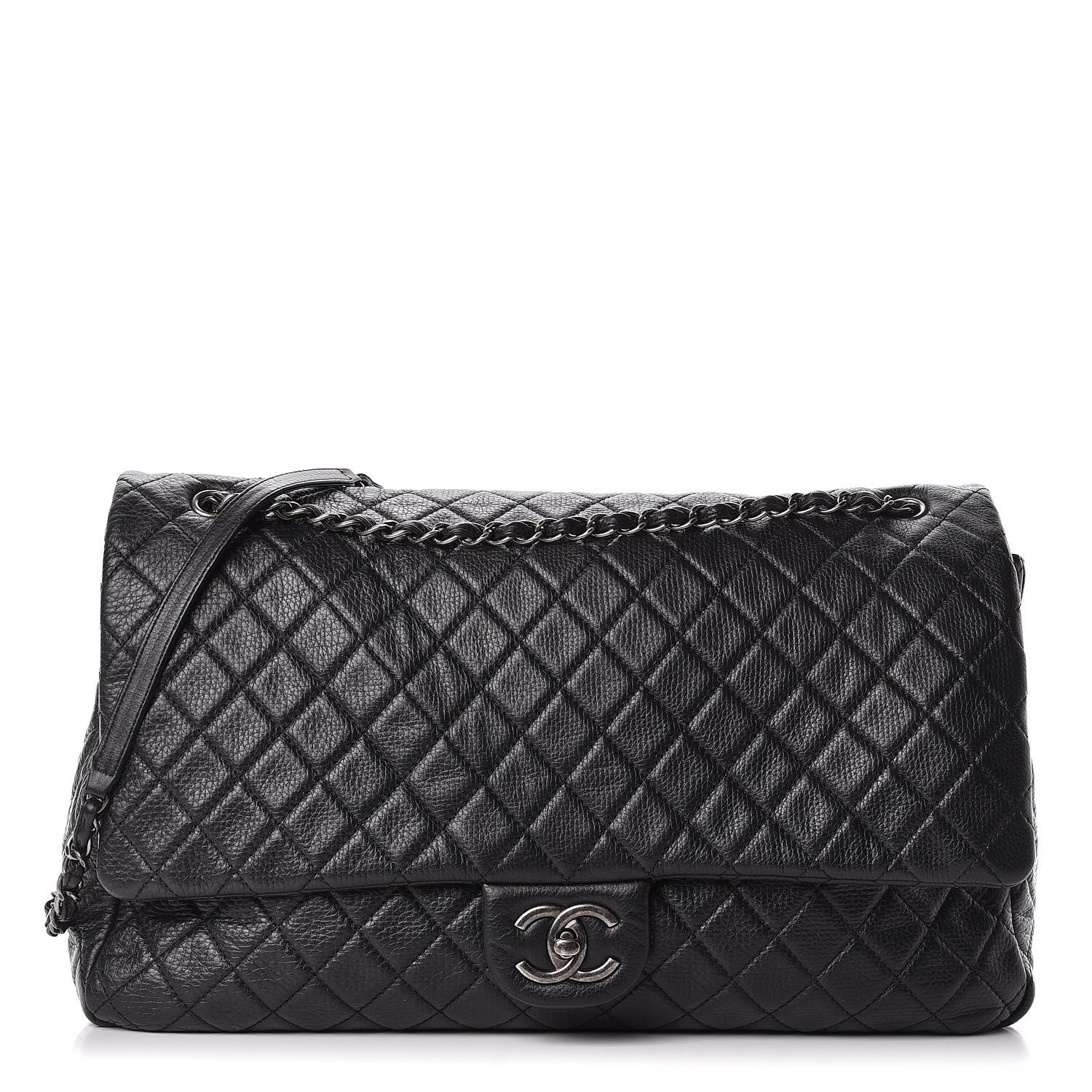 Chanel Calfskin Quilted XXL Travel Flap Bag Black 1 of 10