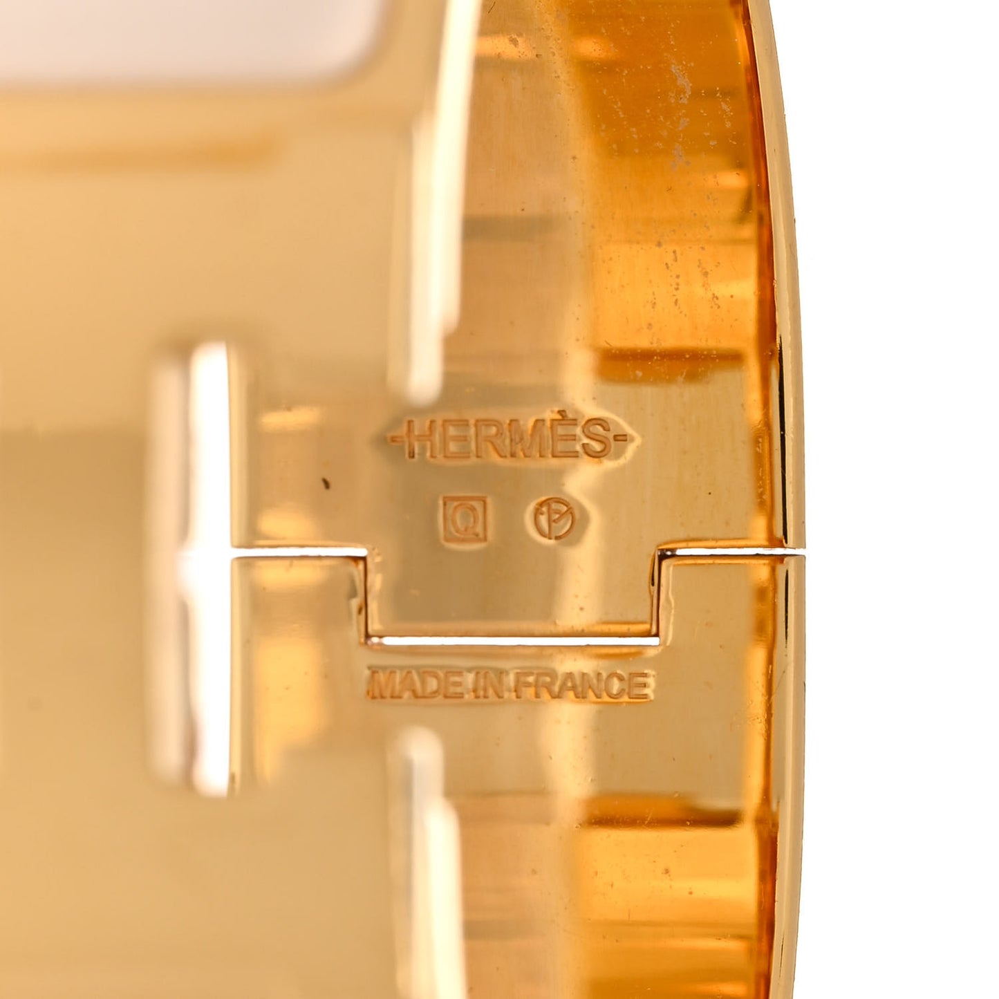 Enamel Wide Clic Clac H Bracelet PM White