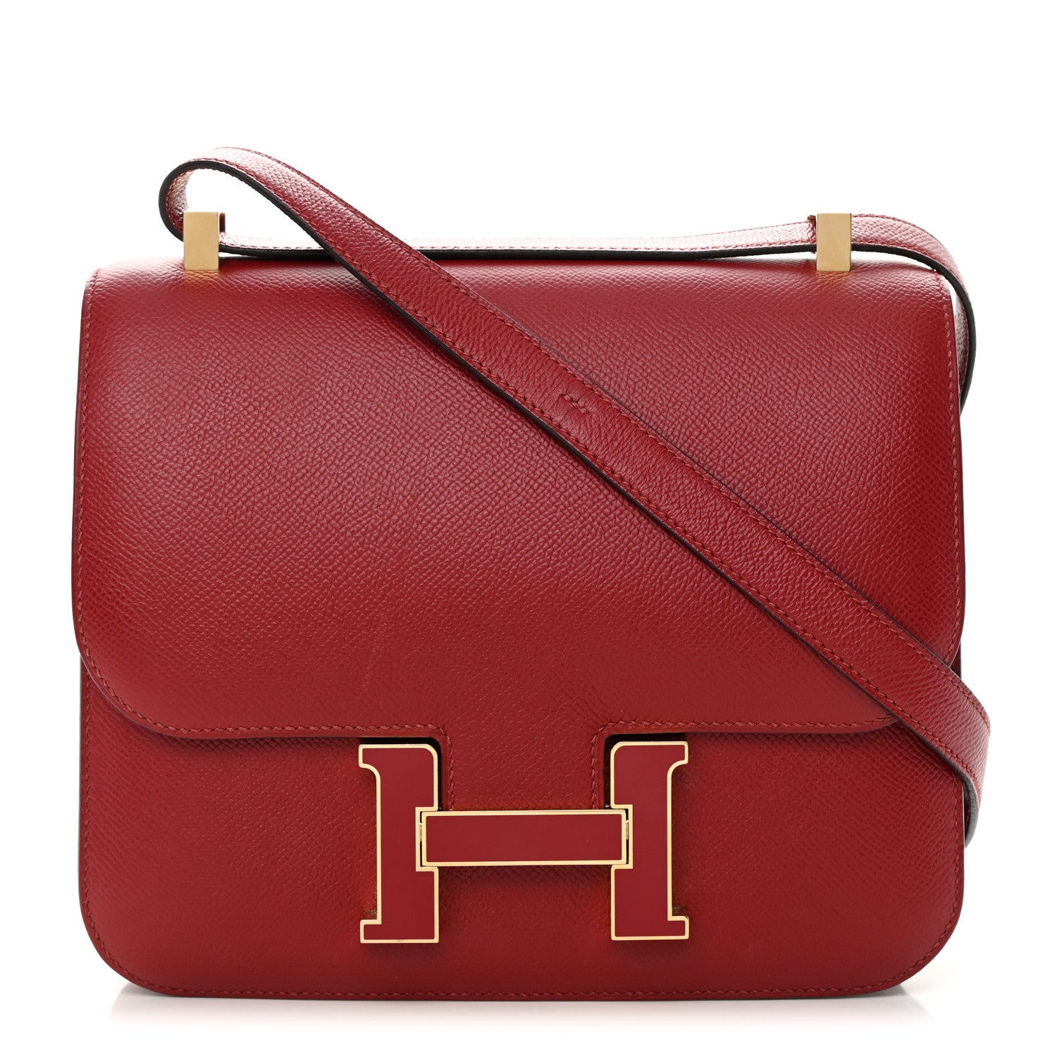 Hermes Epsom Enamel Constance 24 Rouge Grenat 1 of 11