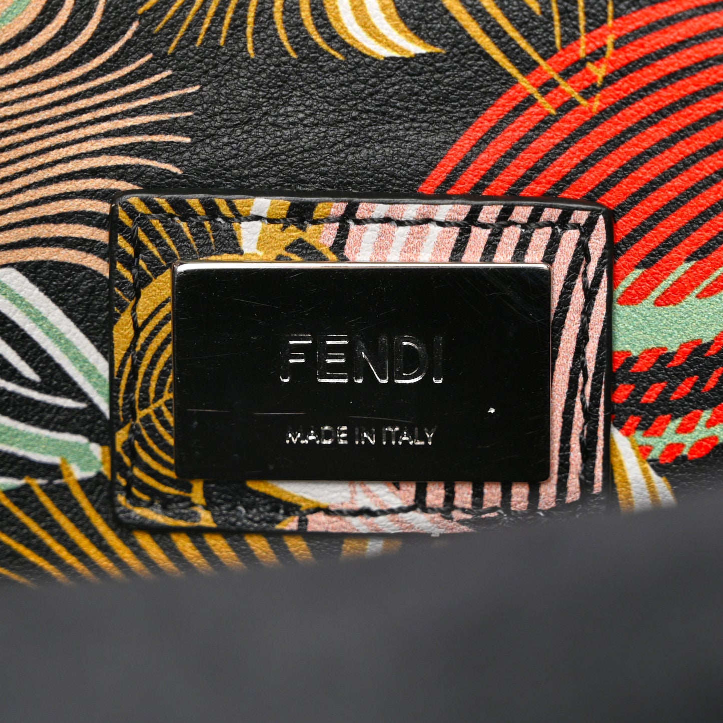 Calfskin Orchid Large Peekaboo Iconic Satchel Black Multicolor