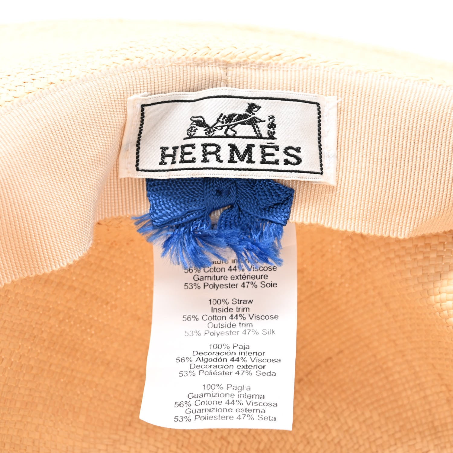 Hermes Straw Panama Brisa Brides De Gala Hat 57 Naturel Multicolore 8 of 9