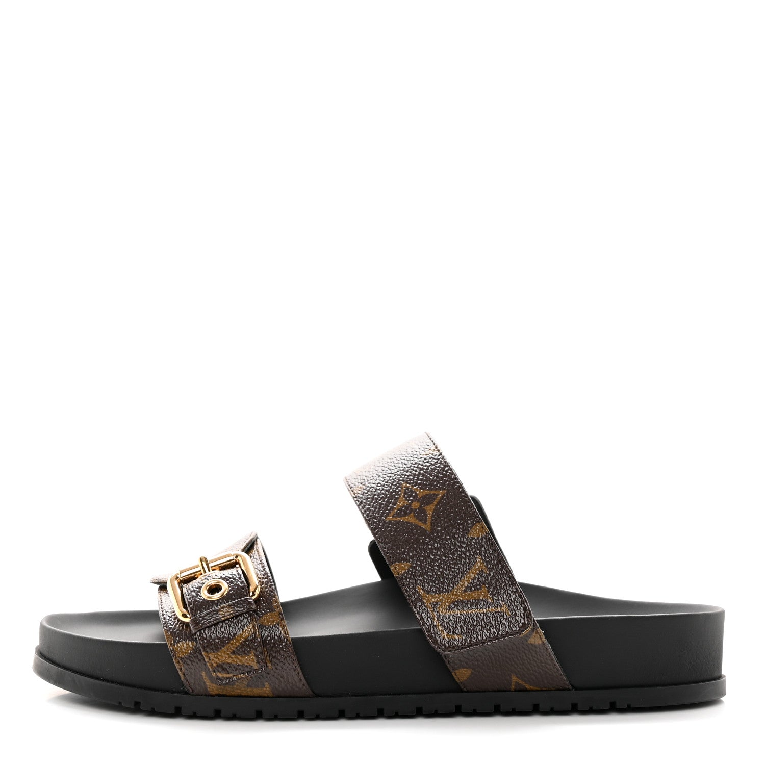 Louis Vuitton Monogram Bom Dia Mule Sandals 37 Black 1378885