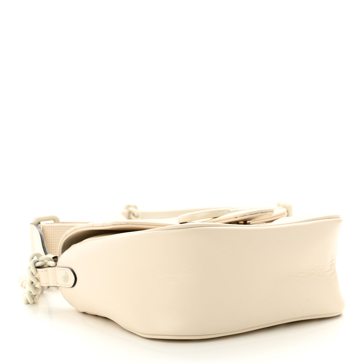 Calfskin Matelasse Monochrome Mini GG Marmont Crossbody Shoulder Bag White