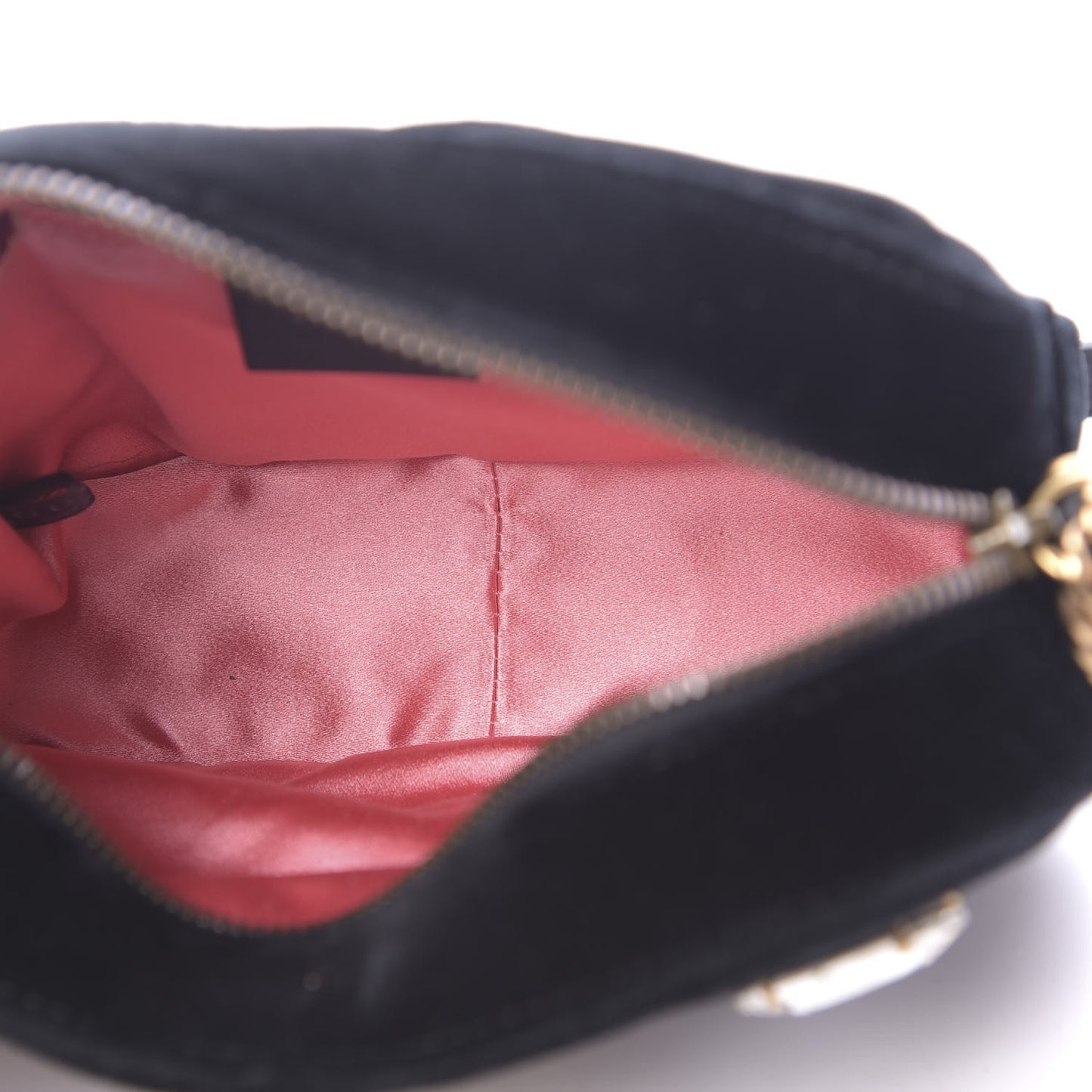 Velvet Matelasse Marquise Crystals Mini GG Marmont Chain Shoulder Bag Black