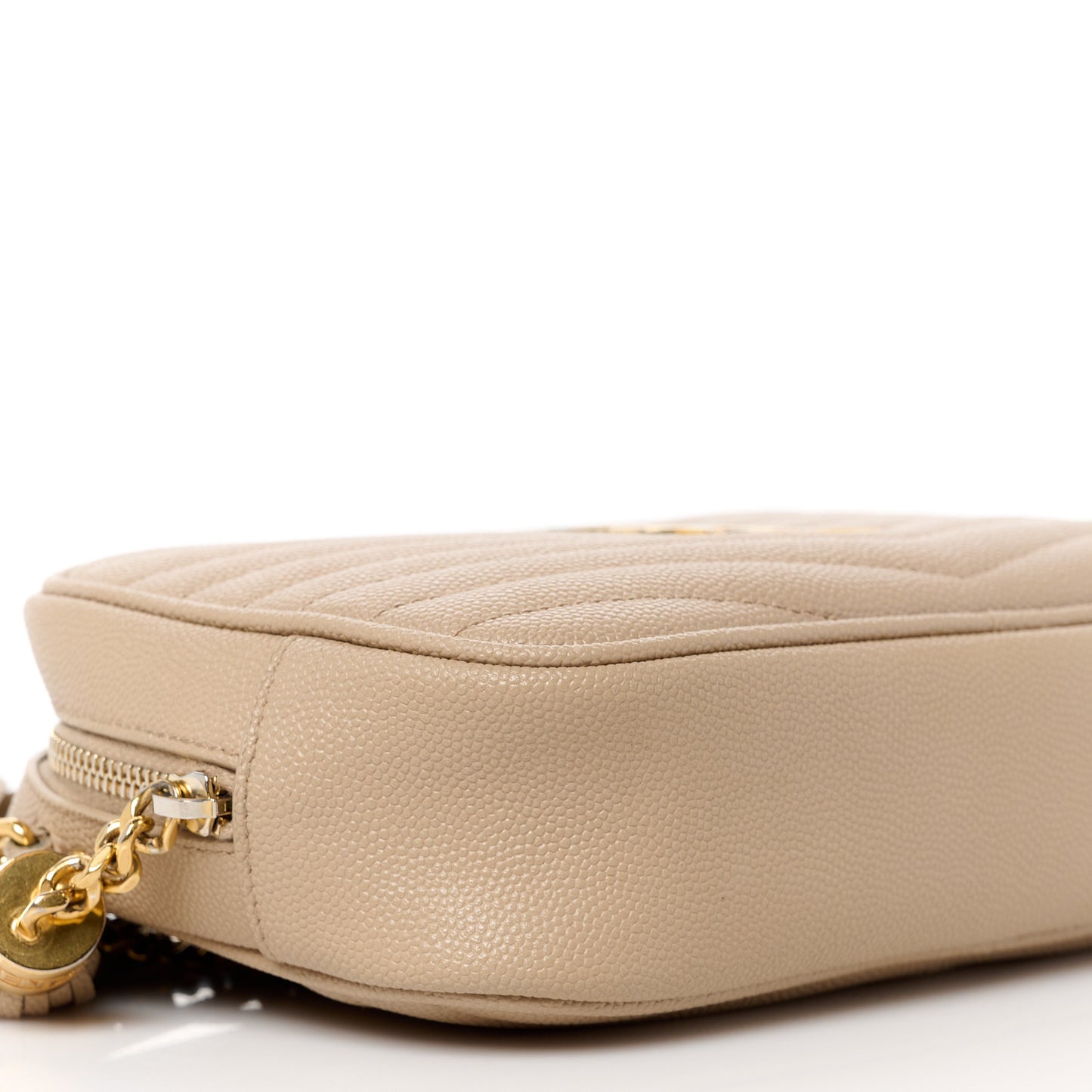 Grain De Poudre Matelasse Monogram Mini Lou Camera Bag Dark Beige