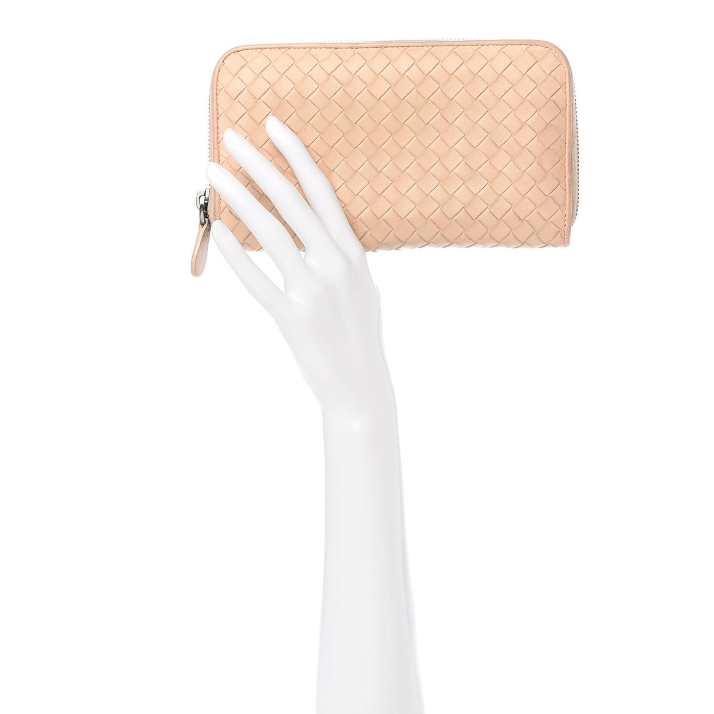 Nappa Intrecciato Zip Around Wallet Flamingo
