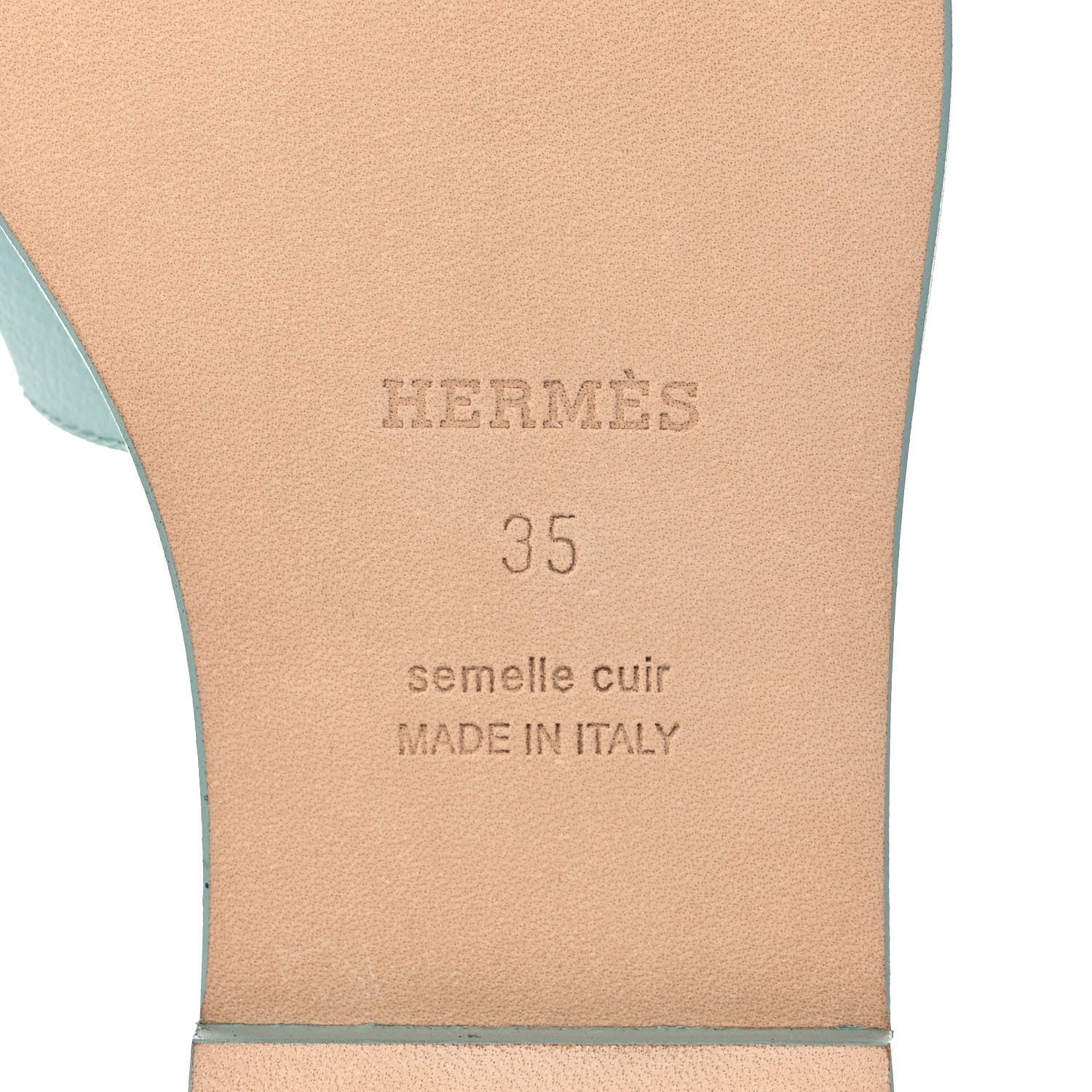 Hermes Epsom Oran Sandals 35 Vert Embrun 6 of 9