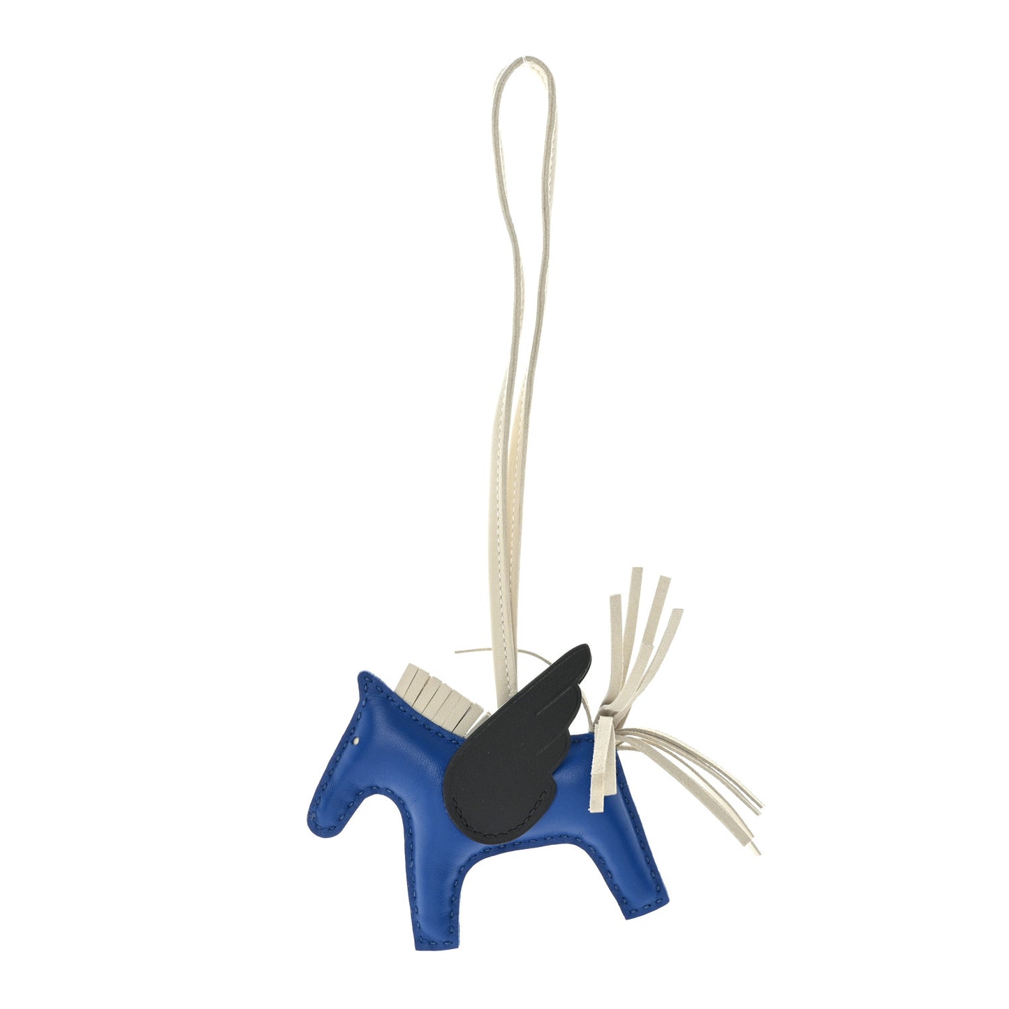 Milo Lambskin Grigri Rodeo Pegase Horse Bag Charm PM Bleu France Nata Black