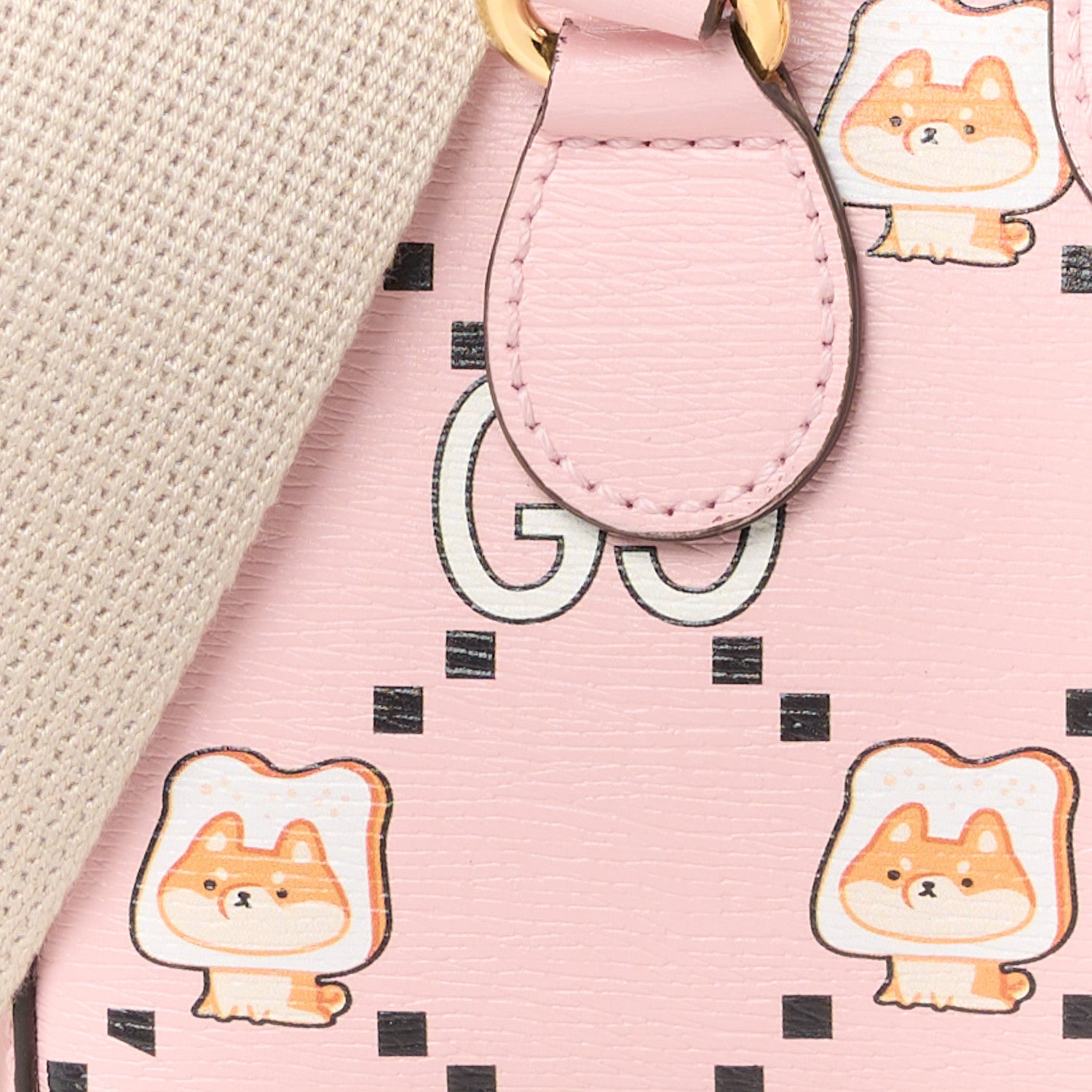 Gucci X PIKARAR Textured Dollar Calfskin Animal Print Mini Ophidia Top Handle Bowler Bag Pink Multicolor 8 of 10