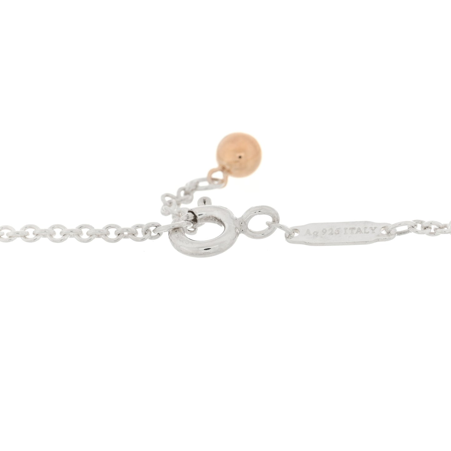 Sterling Silver 18K Rose Gold Return to Tiffany Love Bugs Butterfly Chain Bracelet