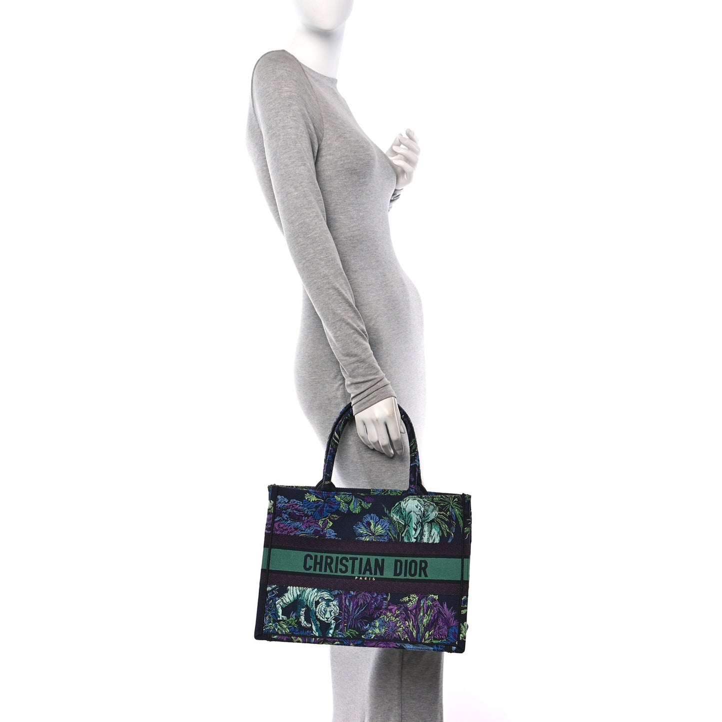 Canvas Embroidered Medium Toile de Jouy Voyage Book Tote Blue Multicolor