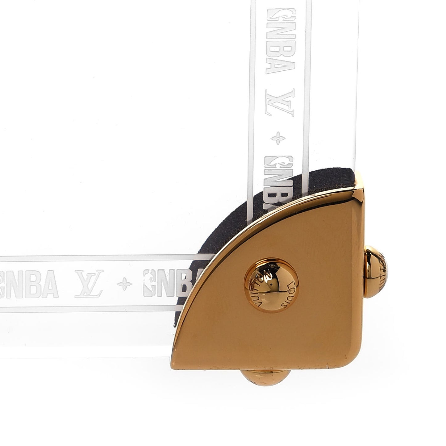 X NBA Plexiglass Monogram Basketball Hoop and Mini Basketball Transparent Gold Orange