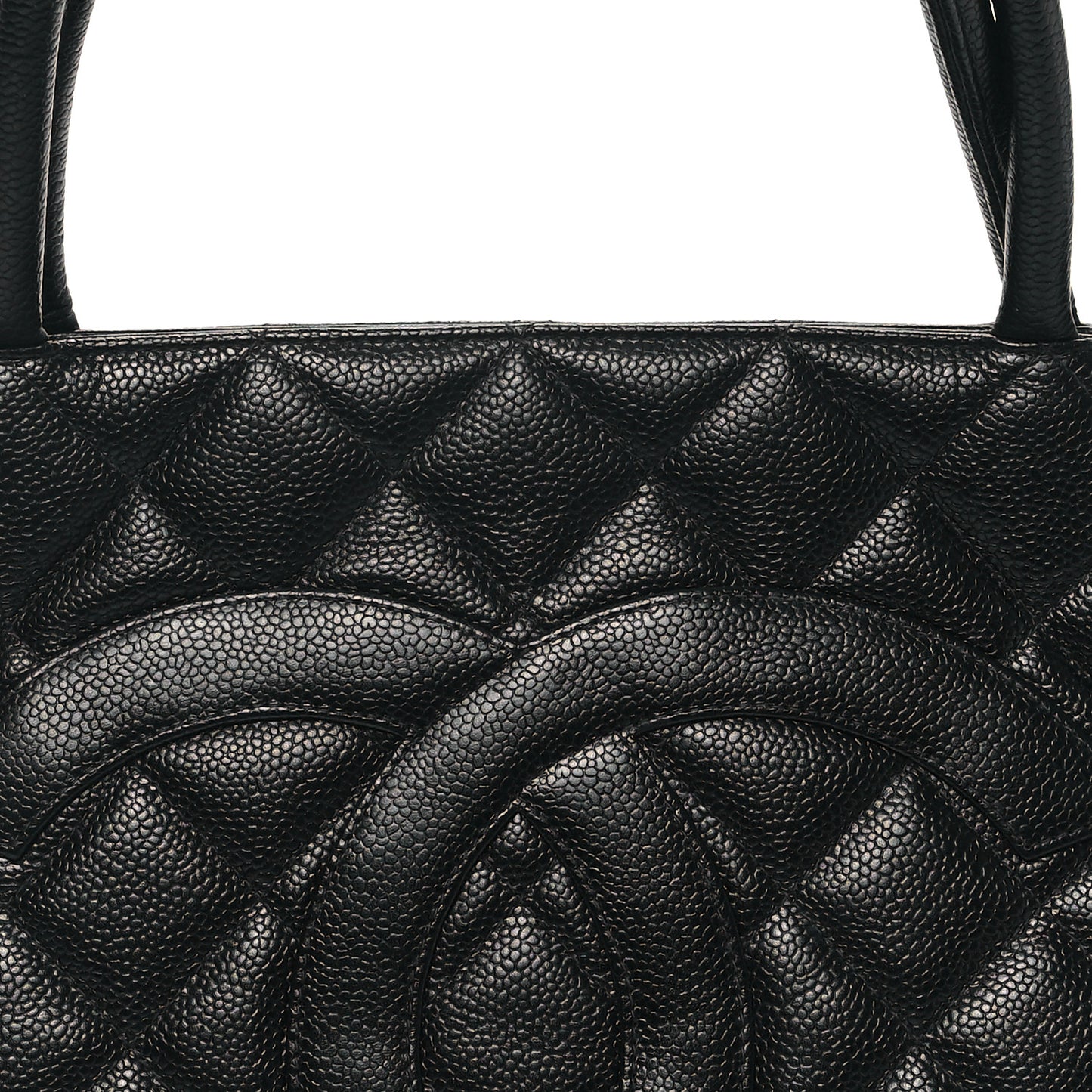 Caviar Quilted Medallion Tote Black