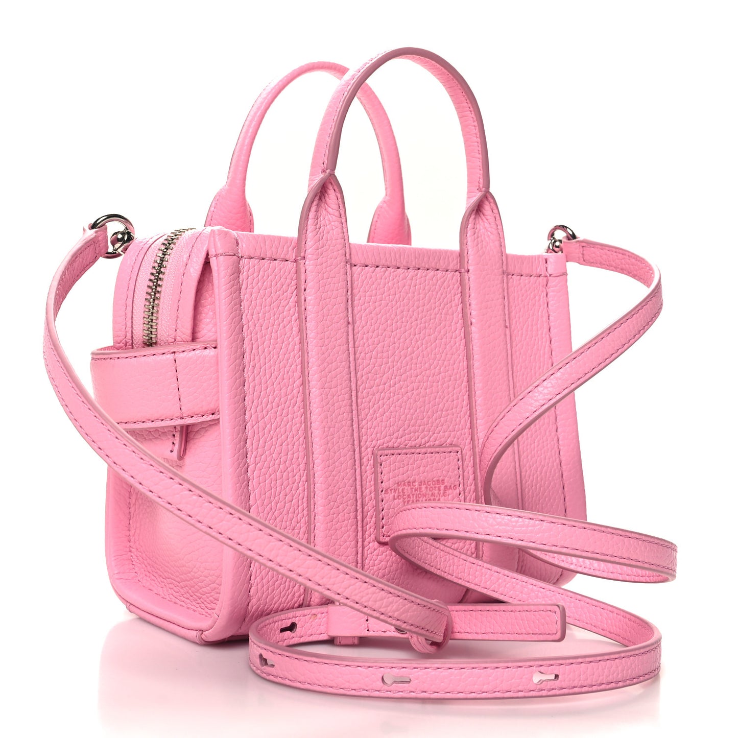 Grained Calfskin Micro The Tote Bag Fluro candy