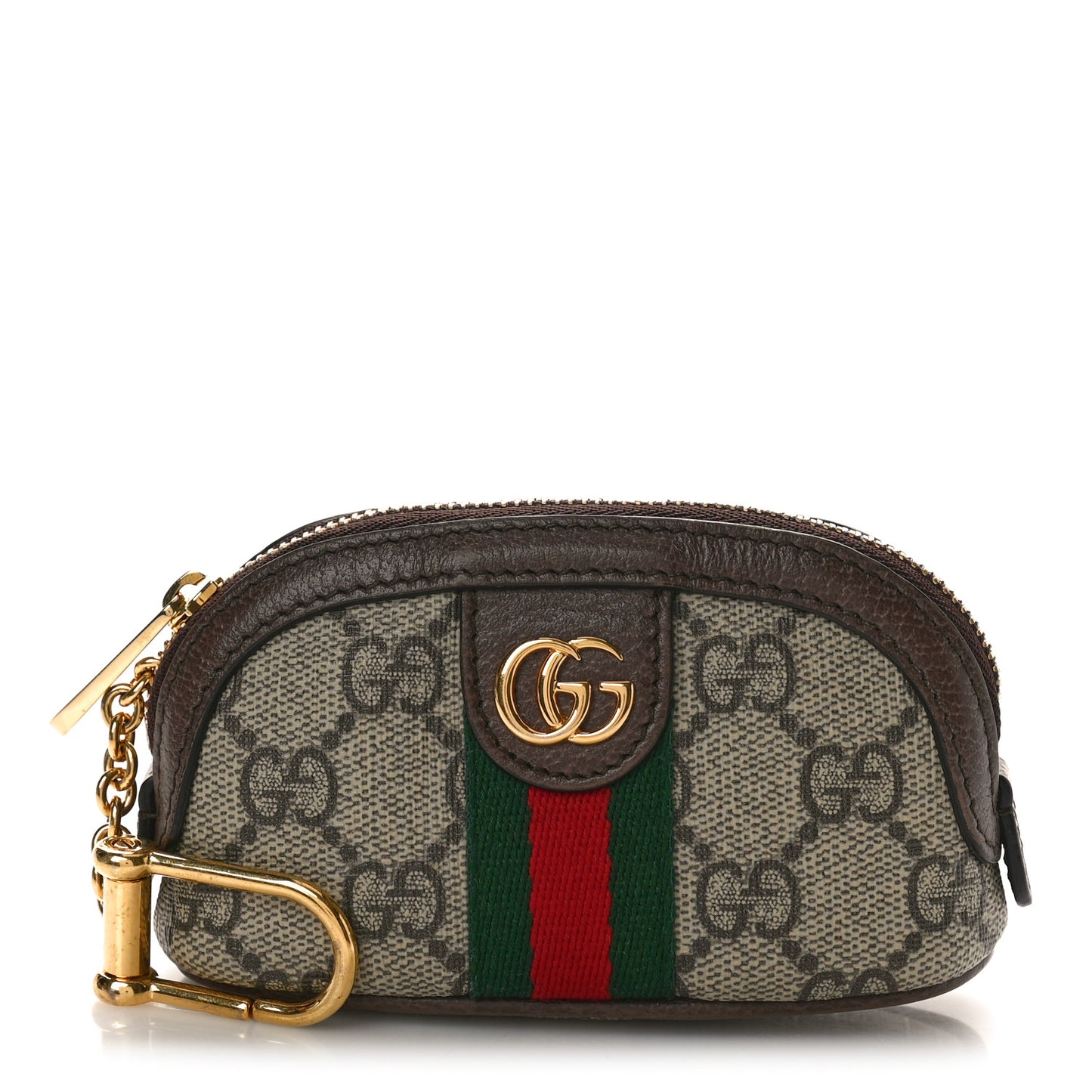 GG Supreme Monogram Web Ophidia Dome Key Pouch Beige New Acero