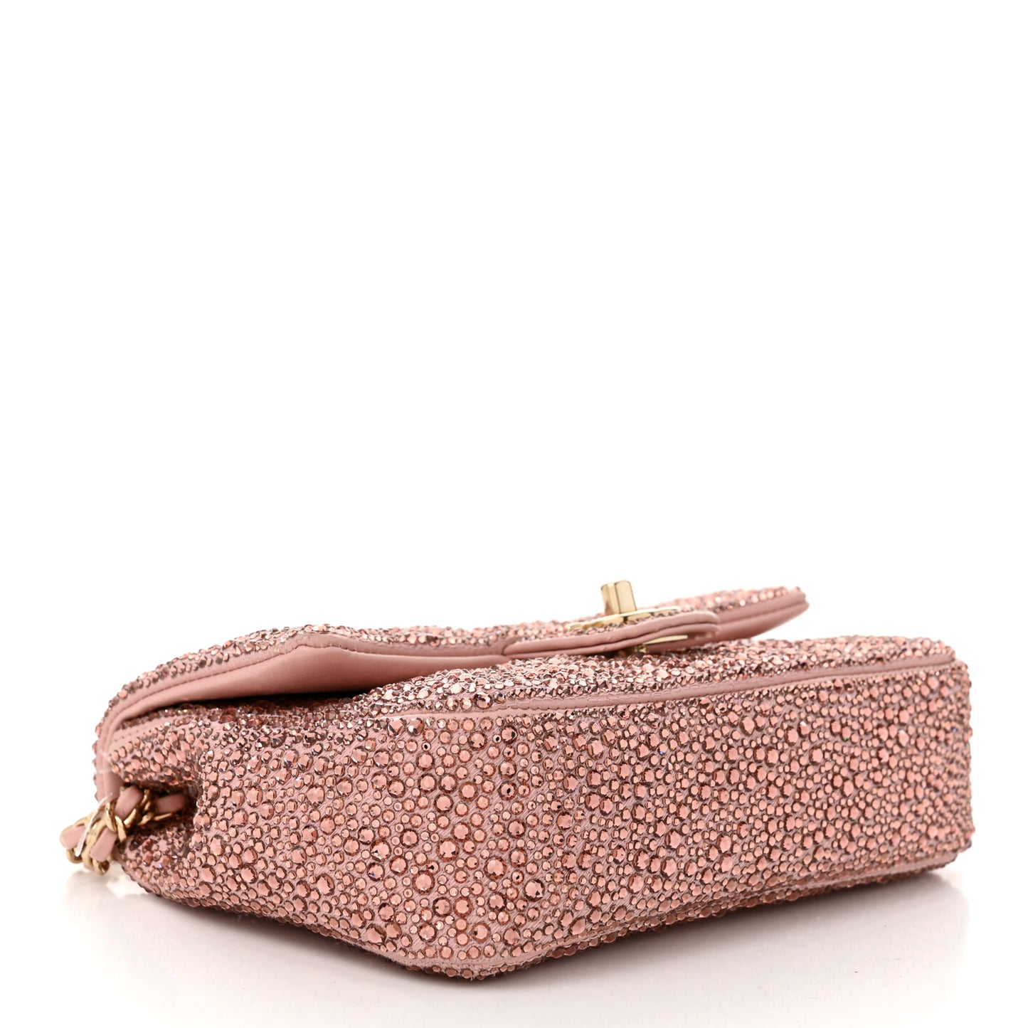 Lambskin Crystal Diamante Small Flap Light Pink