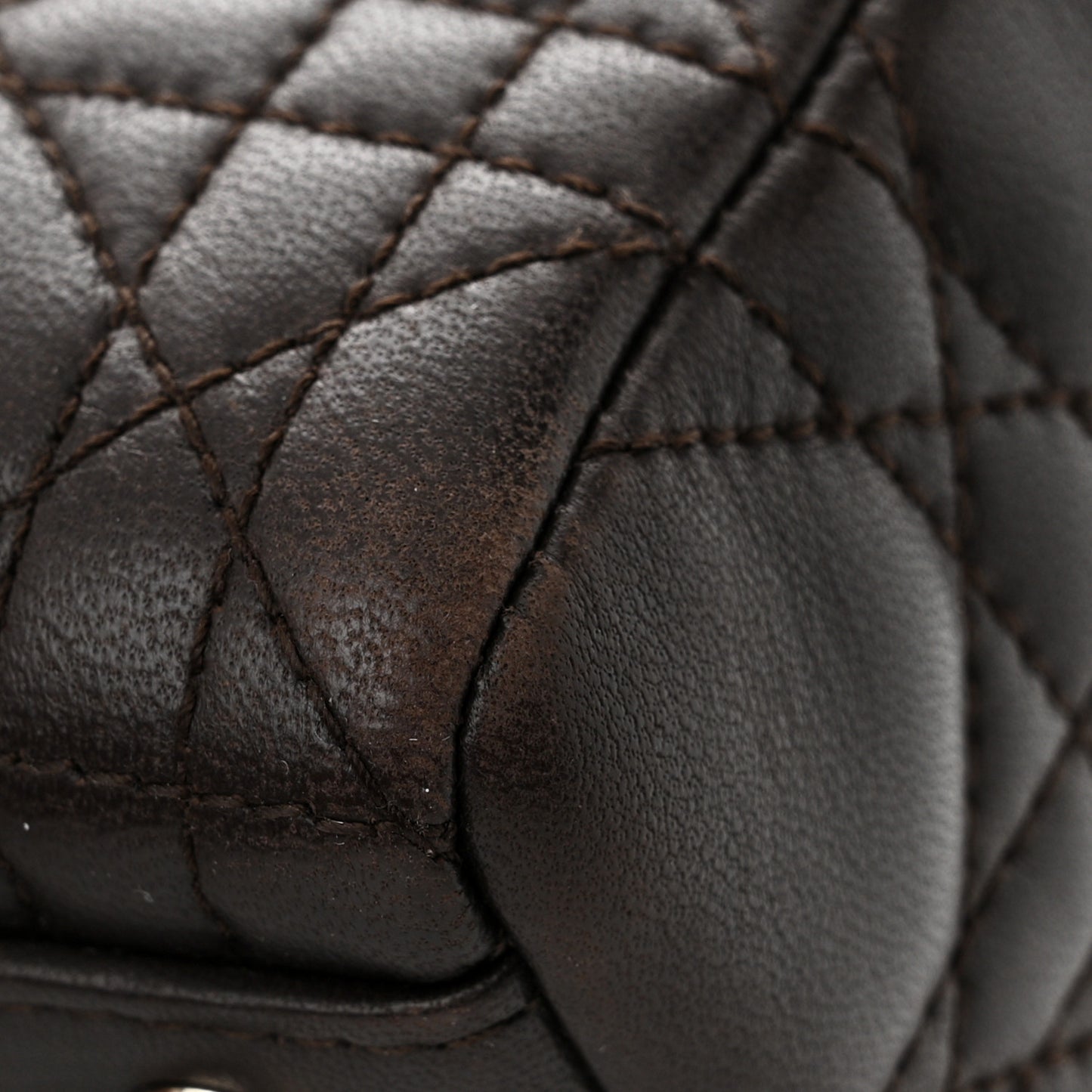Lambskin Cannage Medium Lady Dior Dark Brown