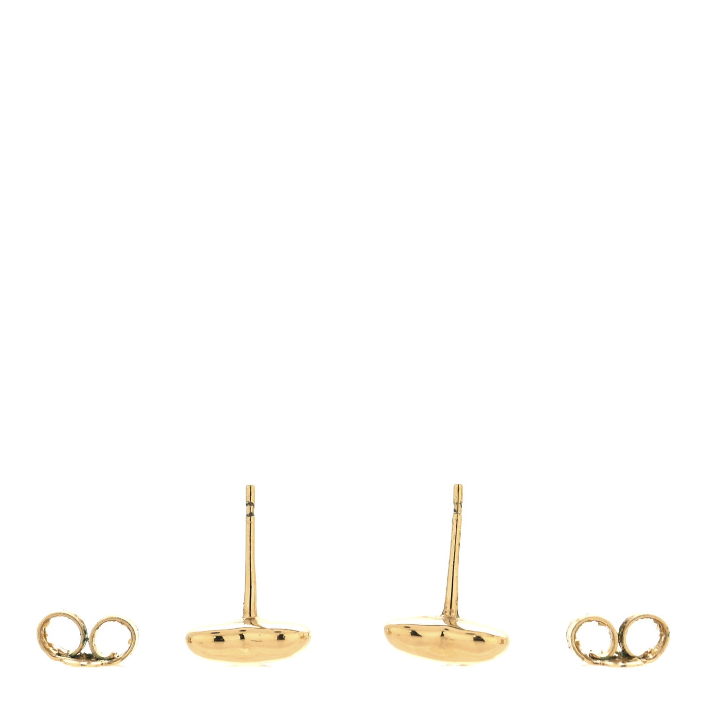 Metal LV Heart Stud Earrings Gold