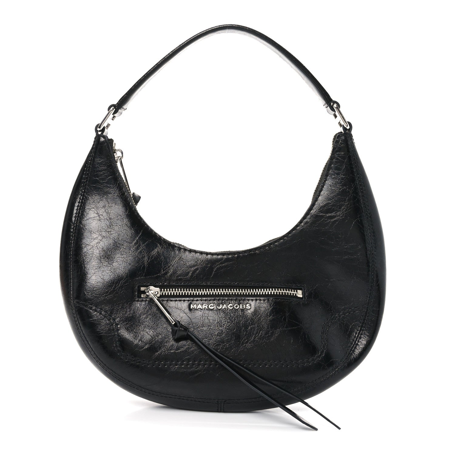 ルクセアシェモーク Marc Jacobs Crinkled Calfskin Cruiser Crescent Bag Black 1778353