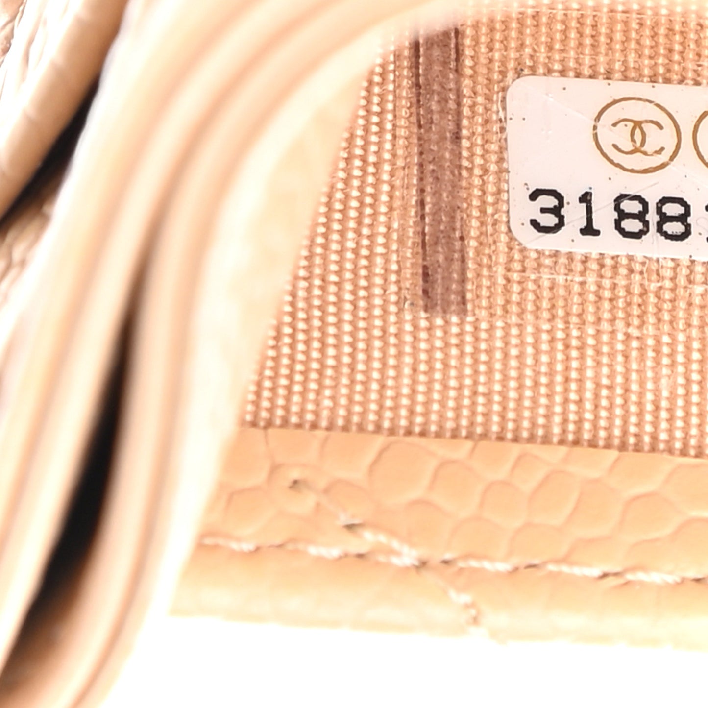 Caviar Quilted Card Holder Beige