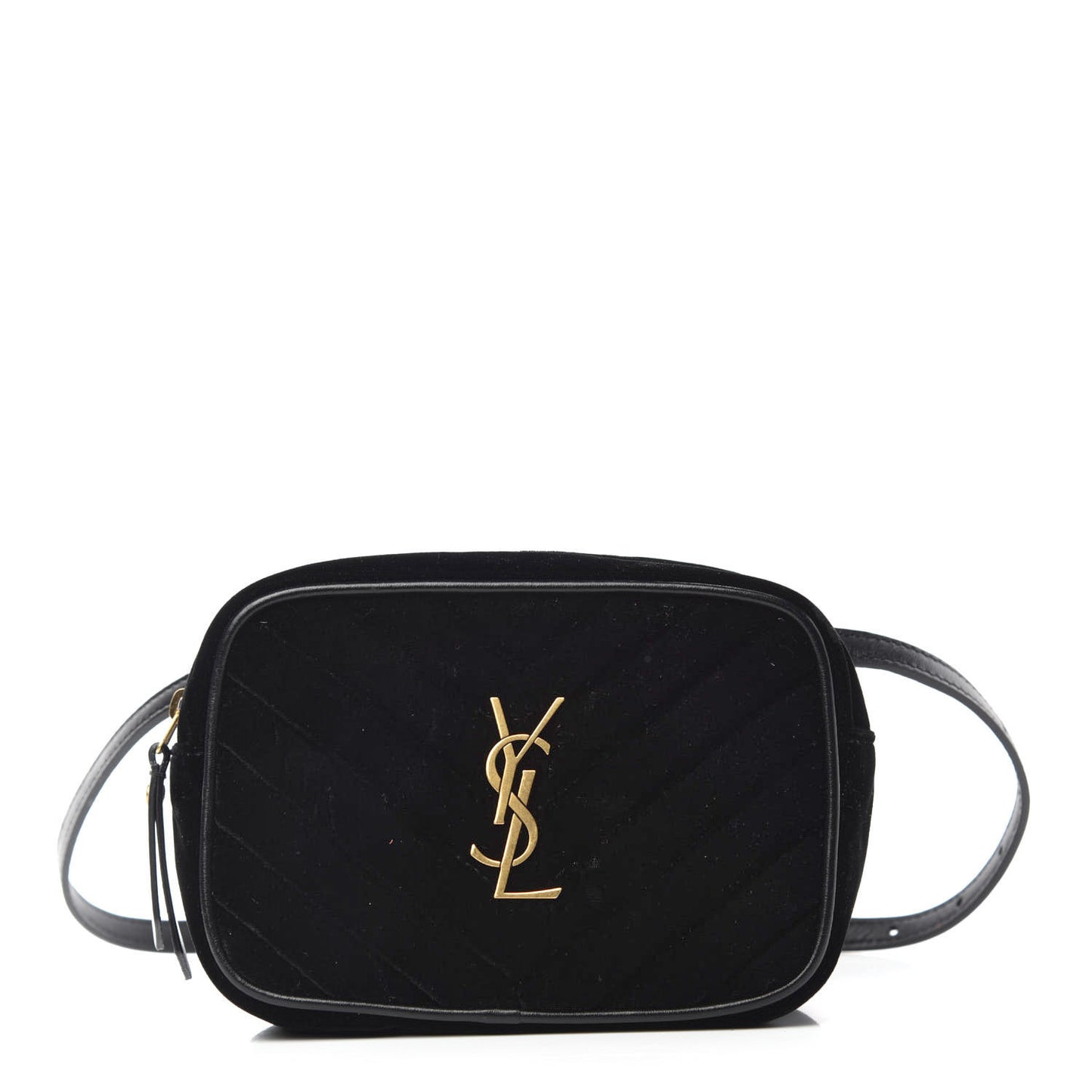 Velour Matelasse Monogram Lou Belt Bag Black