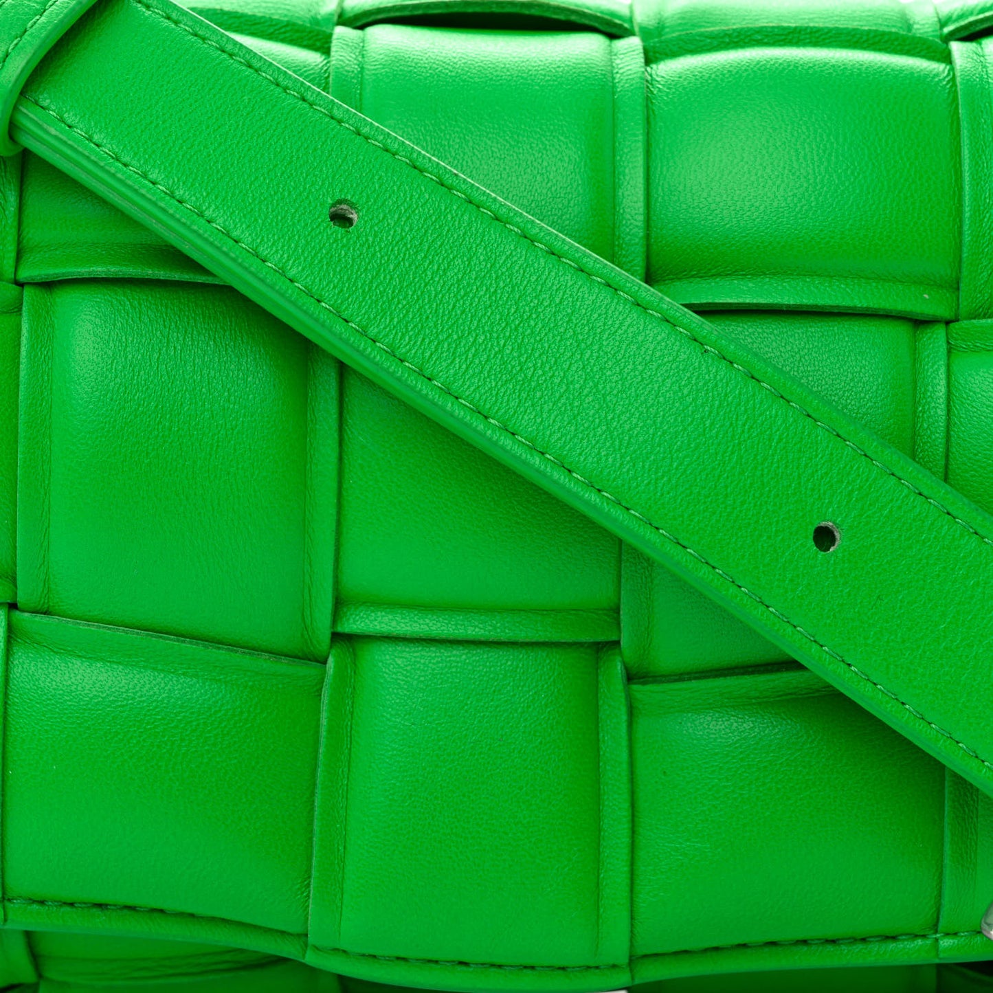 Nappa Maxi Intreccio Padded Cassette Crossbody Bag Parakeet
