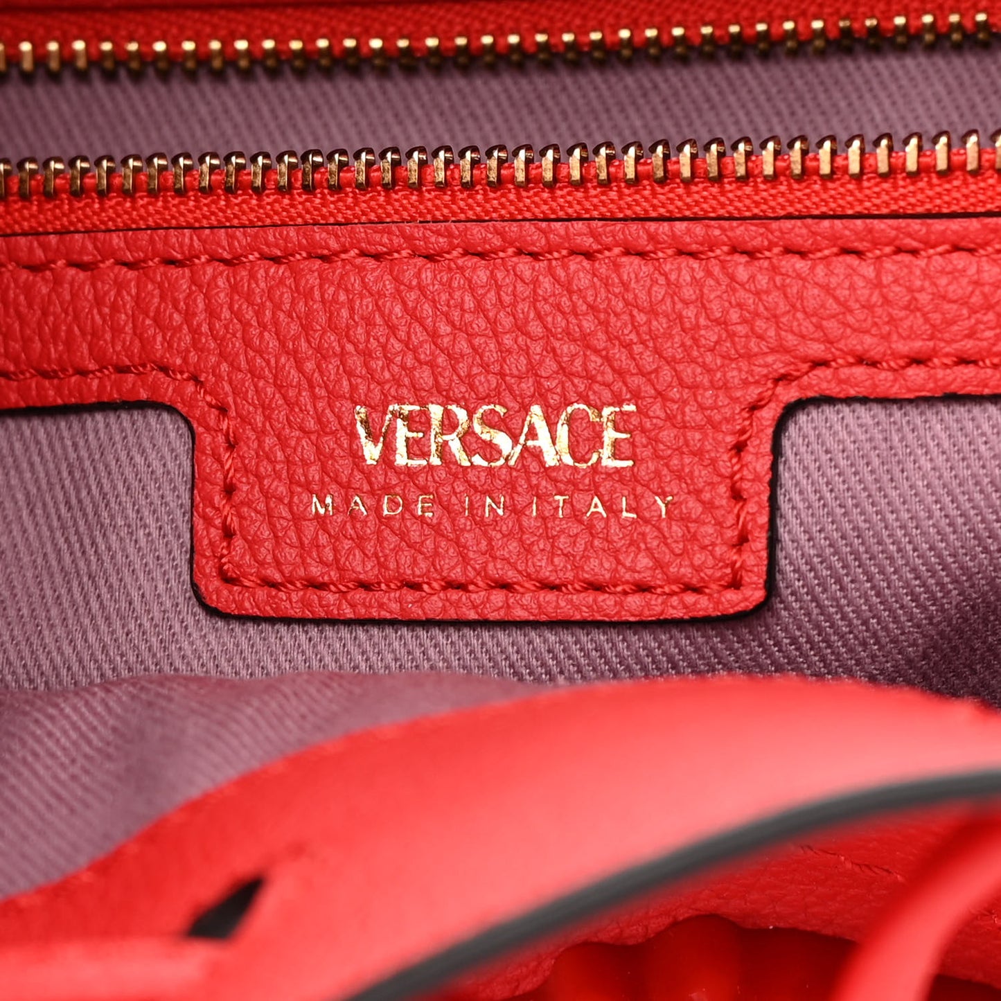 Grained Calfskin La Medusa Bucket Bag Red