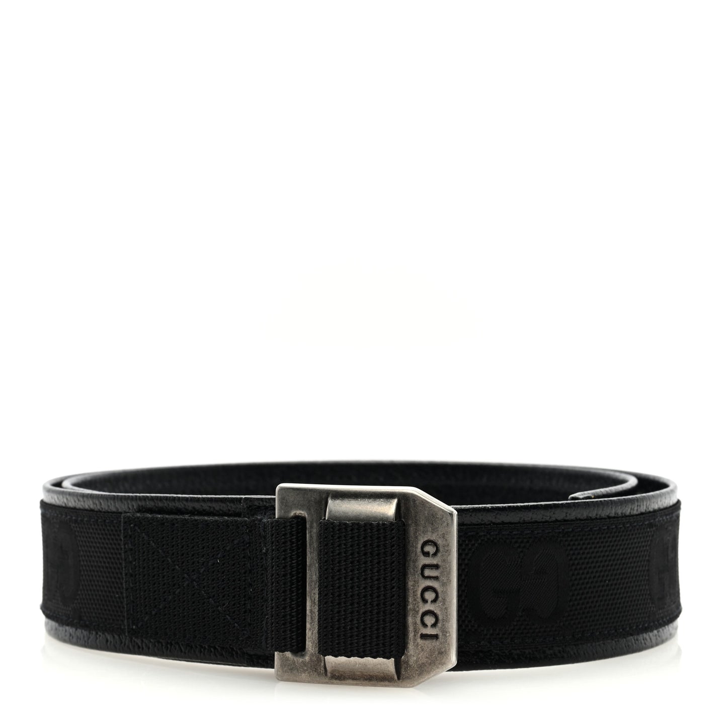Econyl Nylon Monogram Off The Grid Belt Logo Buckle Belt 85 34 Black