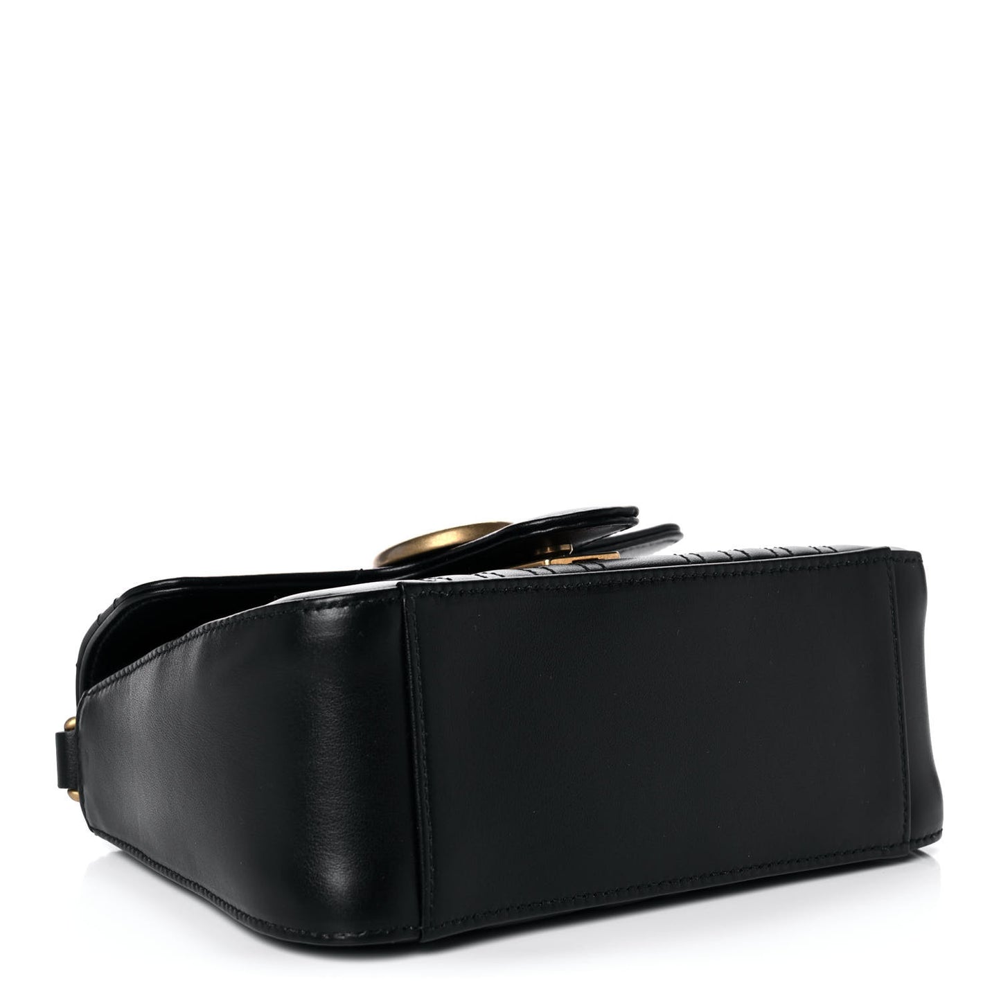 Calfskin Matelasse Mini GG Marmont Top Handle Shoulder Bag Black