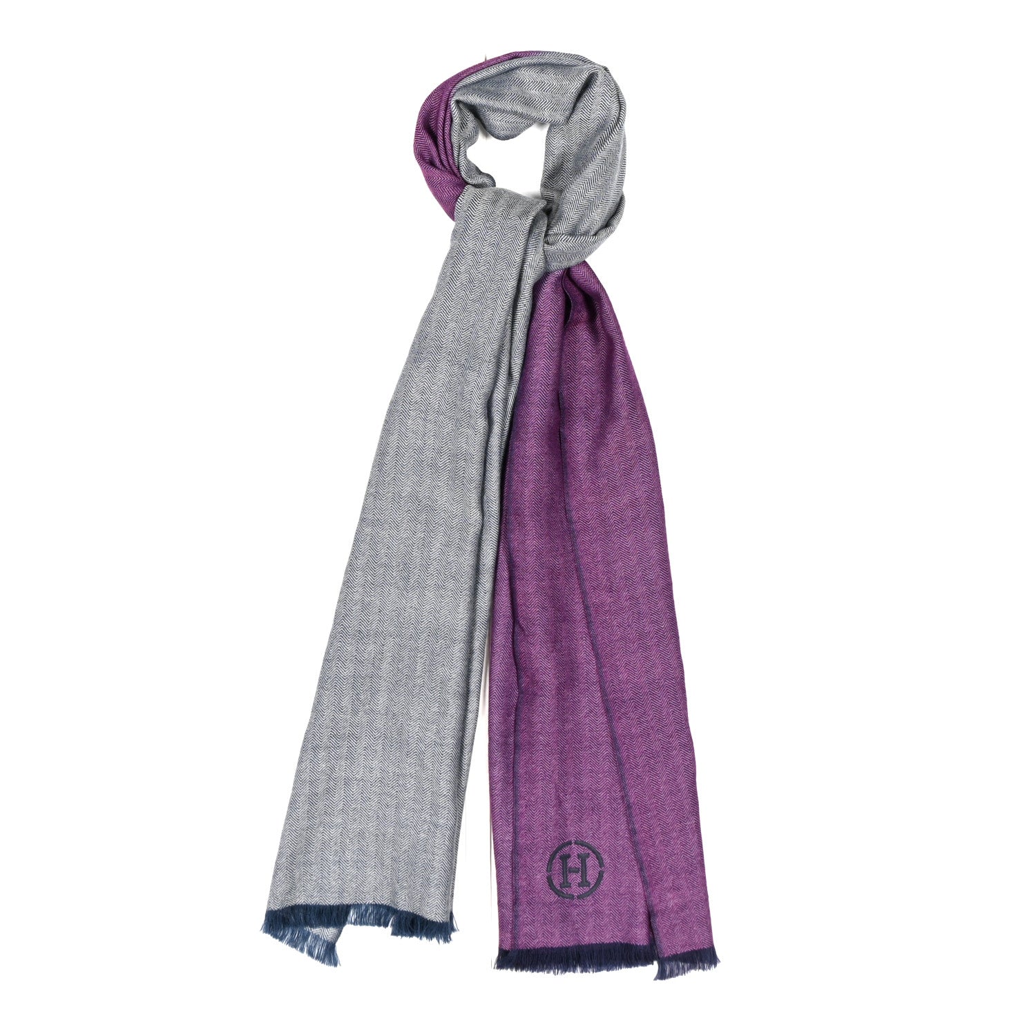 Hermes Cashmere Colorblock Himalaya Artisanale Muffler 1873129