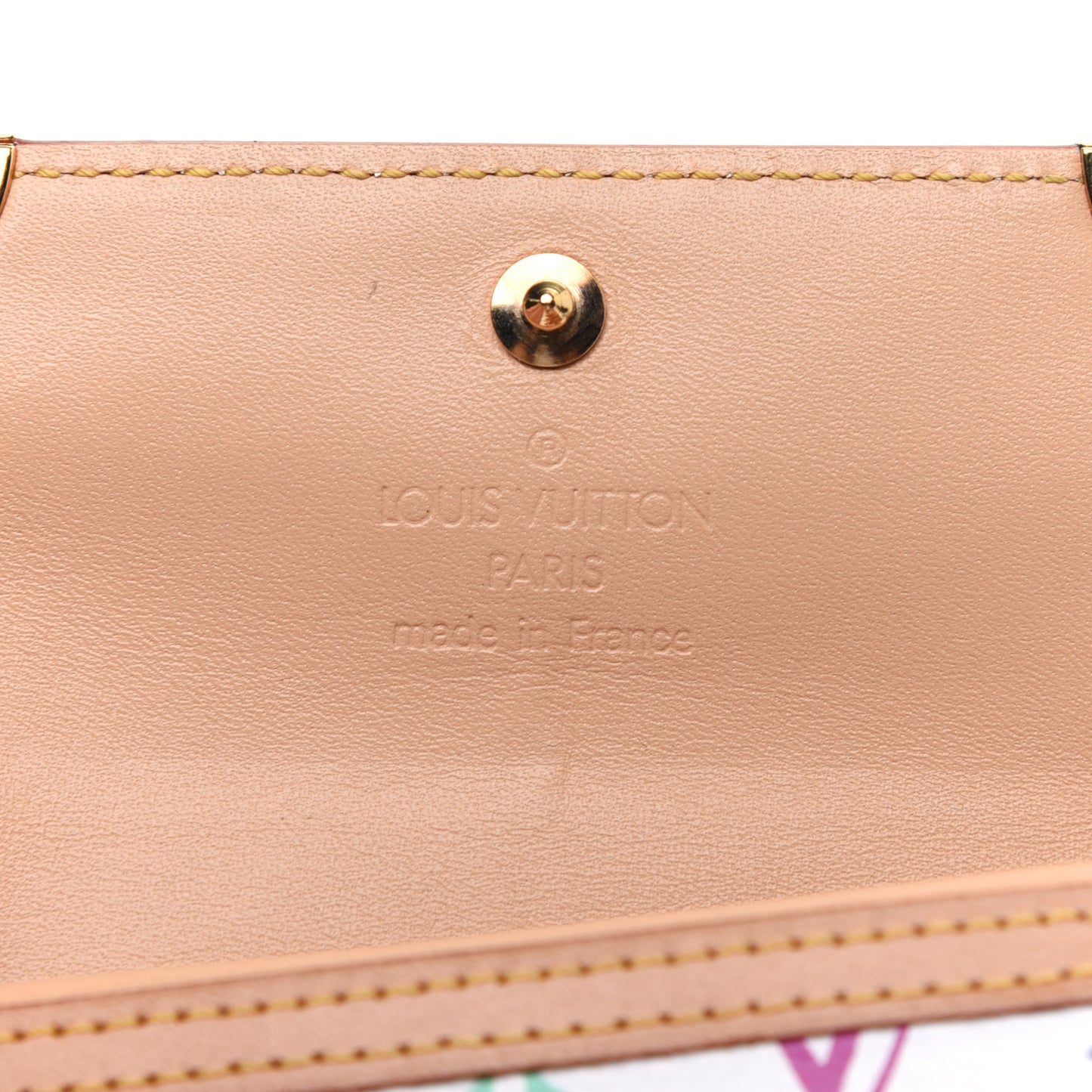 Monogram Multicolor Porte-Monnaie Plat Coin Purse White