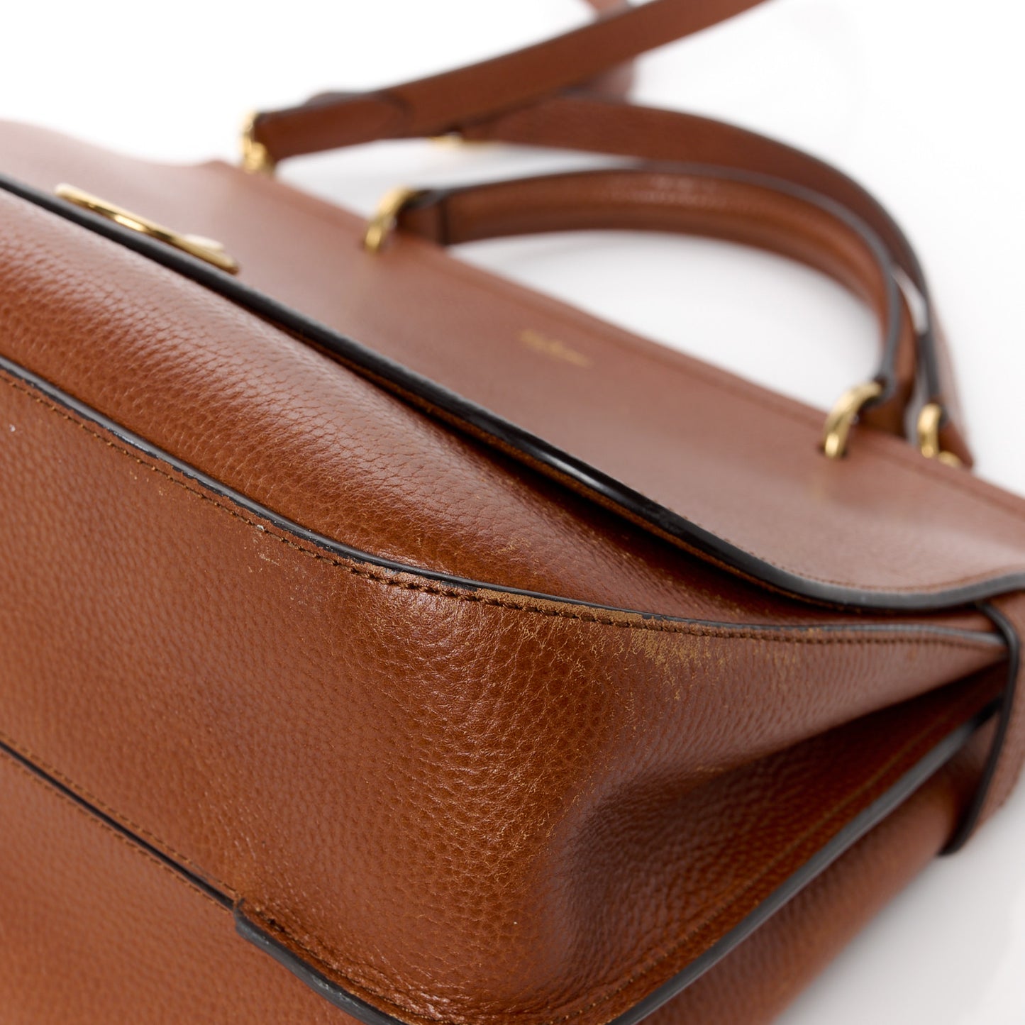 Small Classic Grain Calfskin Amberley Satchel Oak