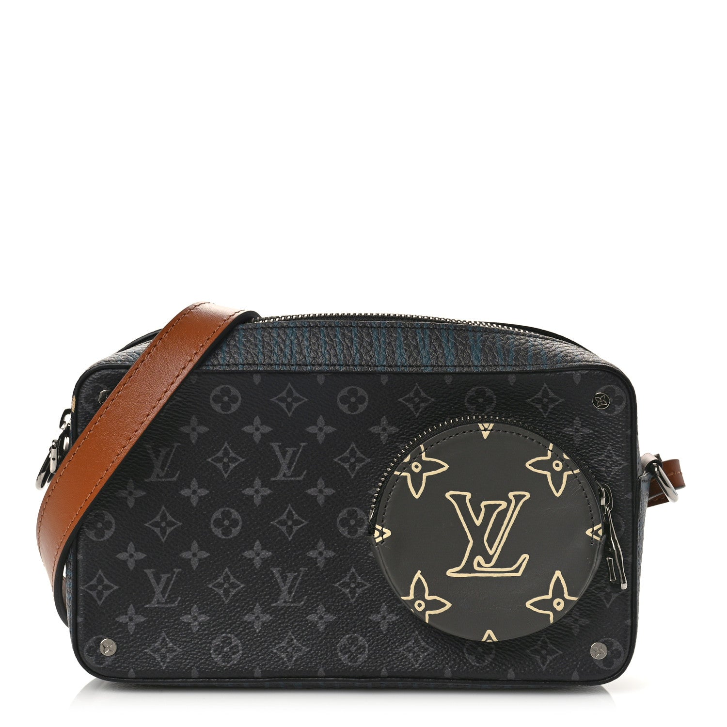 Louis Vuitton Monogram Eclipse Volga On Strap Crossbody Multicolor 1 of 8