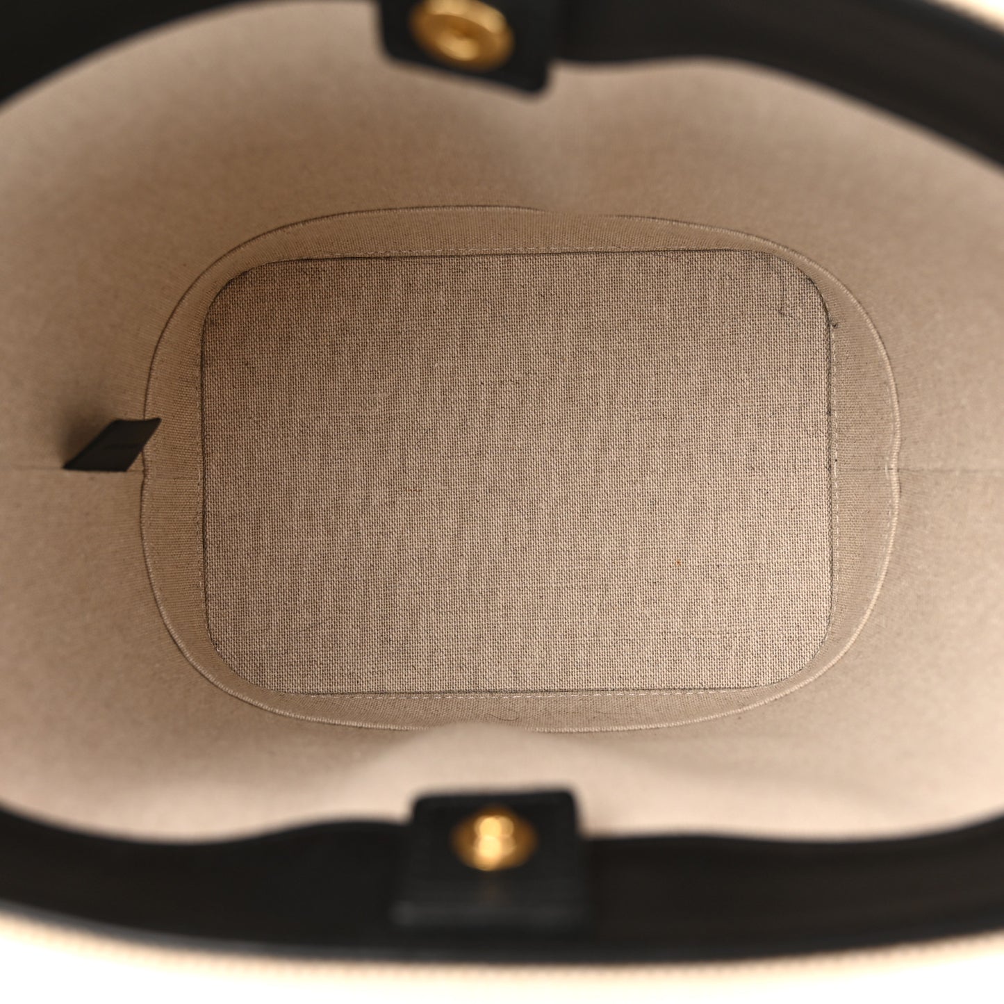 Canvas Calfskin Triomphe Small Bucket Bag Vanilla Black