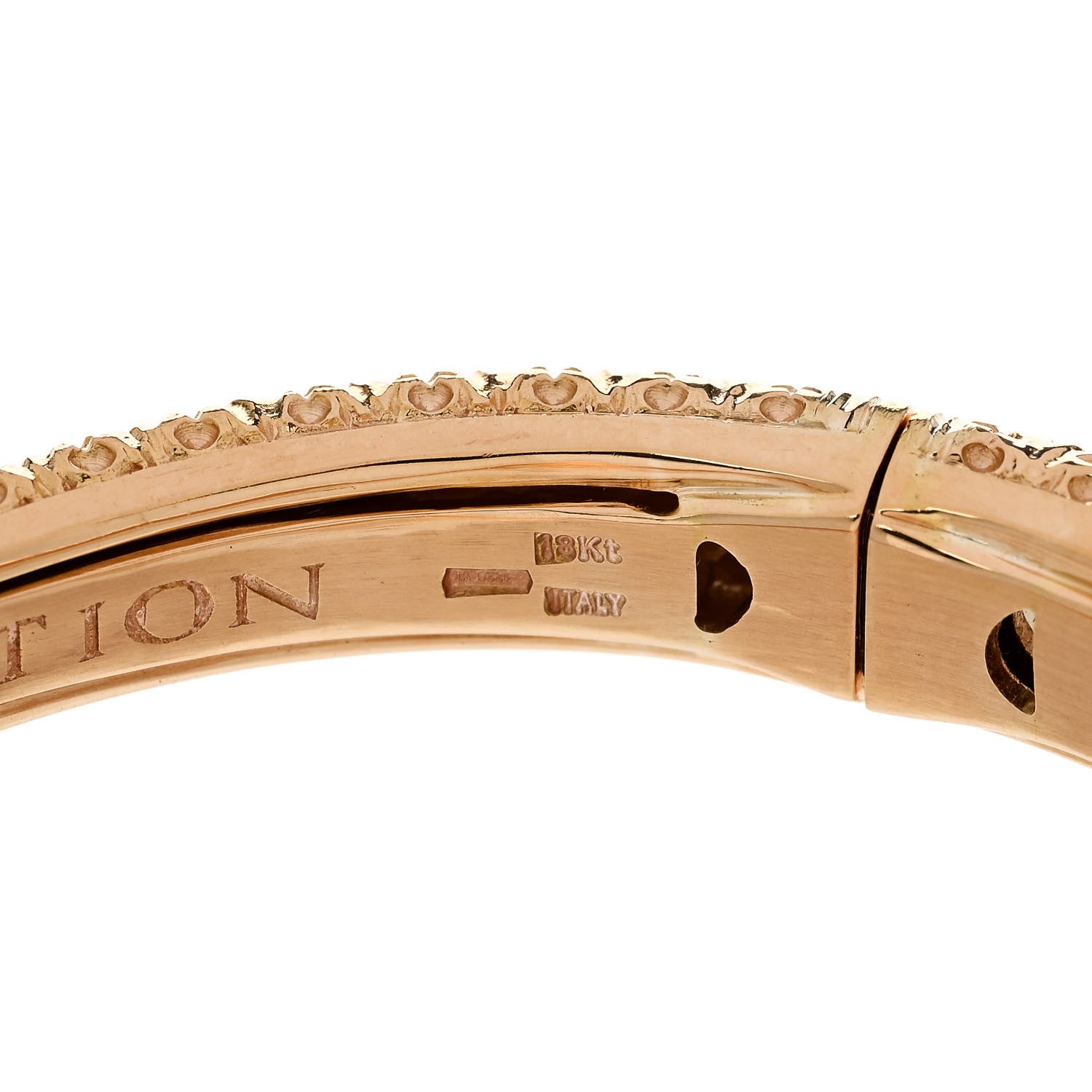 Roberto Coin 18K Rose Gold Diamond Cento Bangle Bracelet 7 of 7