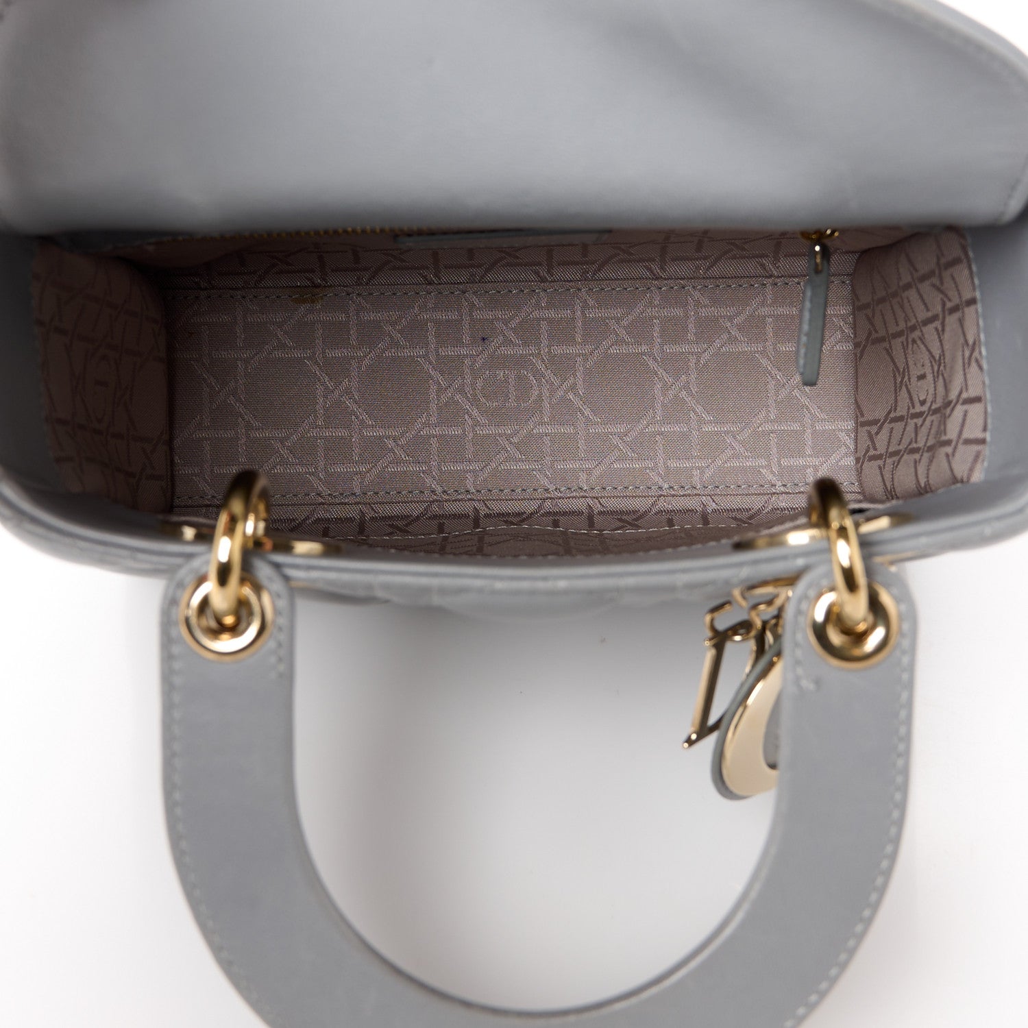 Christian Dior Lambskin Cannage Small Lucky Badges Lady Dior Grey 5 of 10