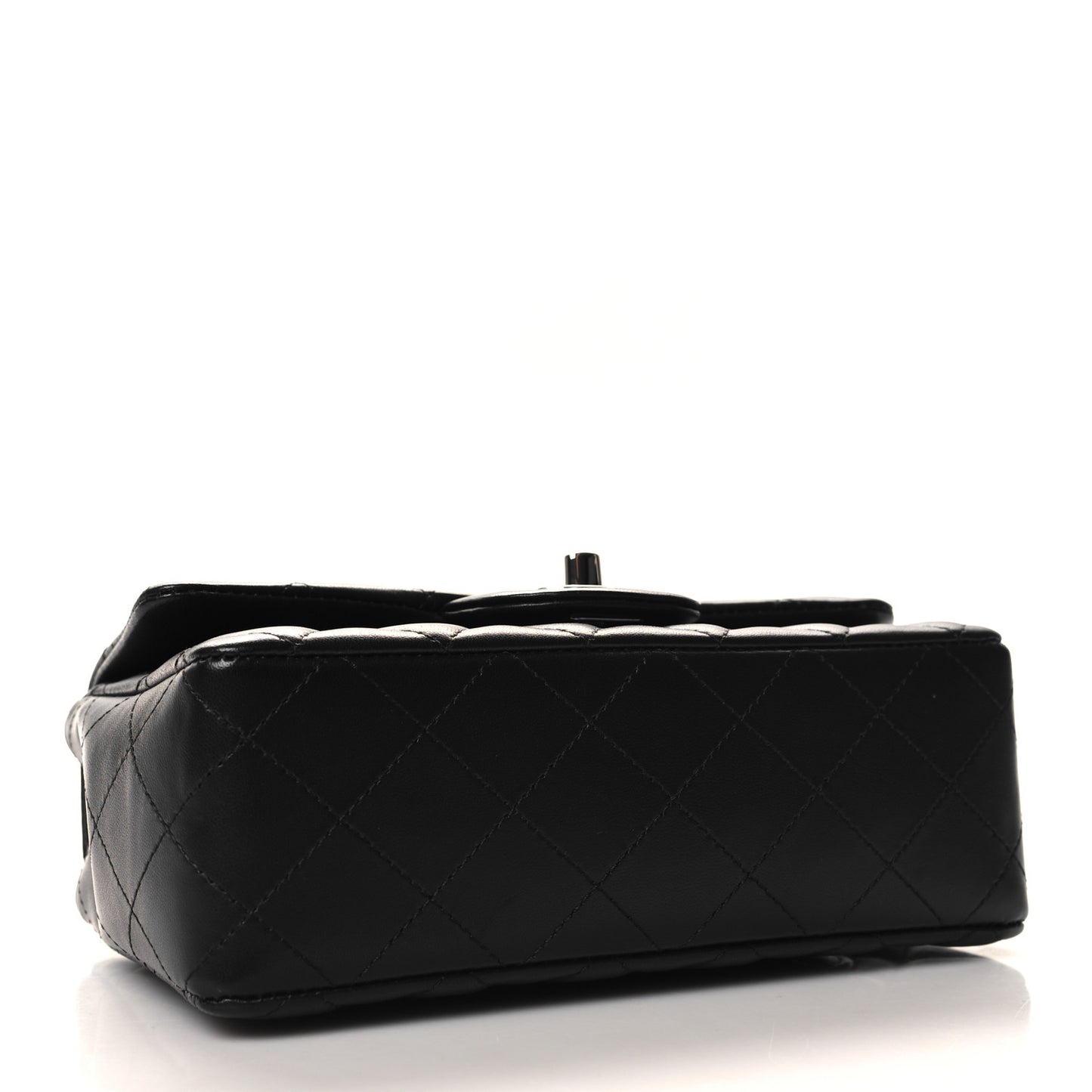 Lambskin Quilted Mini Rectangular Flap Black