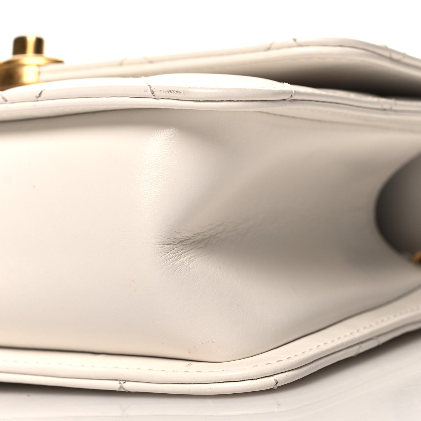 Calfskin Quilted Mini Perfect Fit Flap White