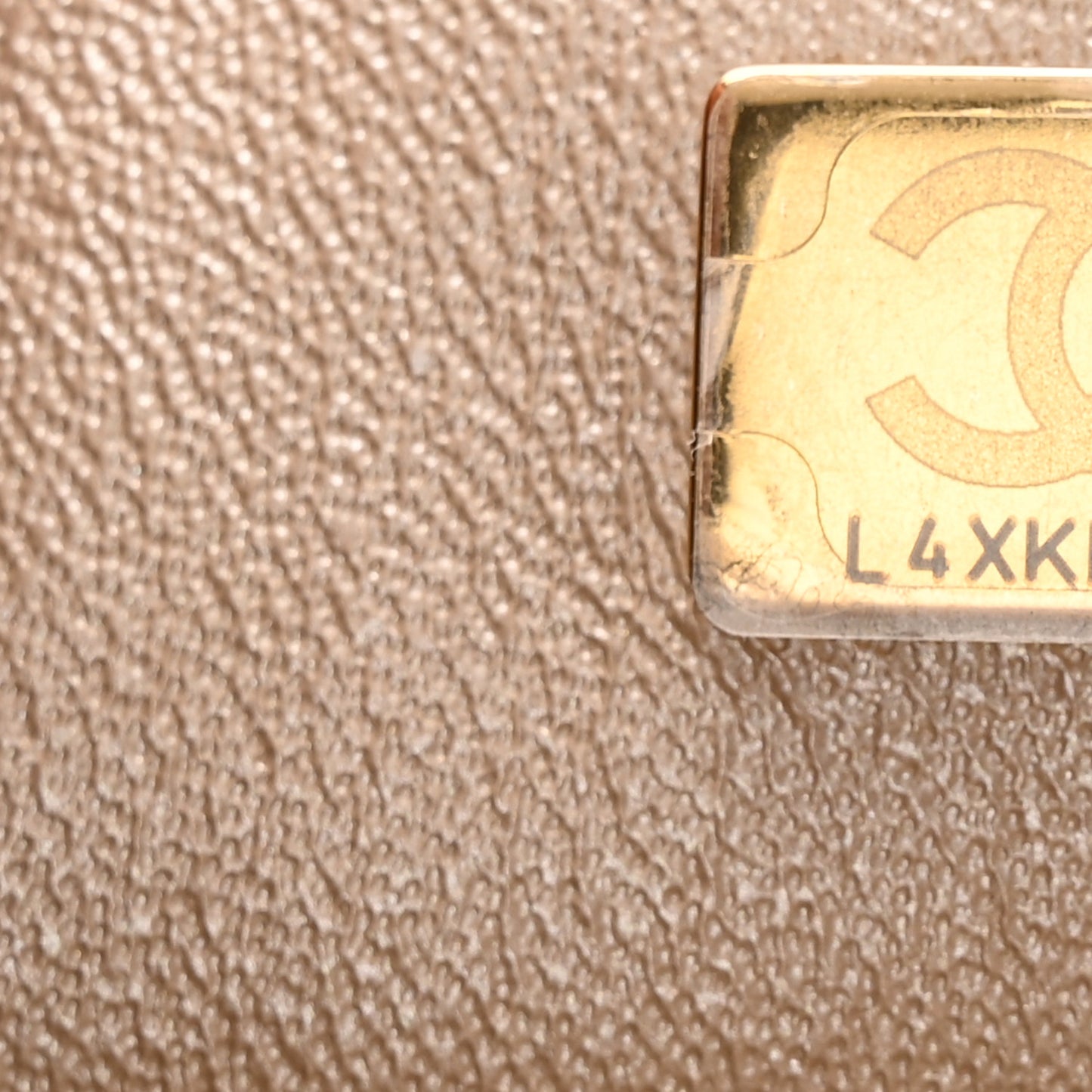 Metallic Goatskin Quilted Mini Rectangular Flap Gold