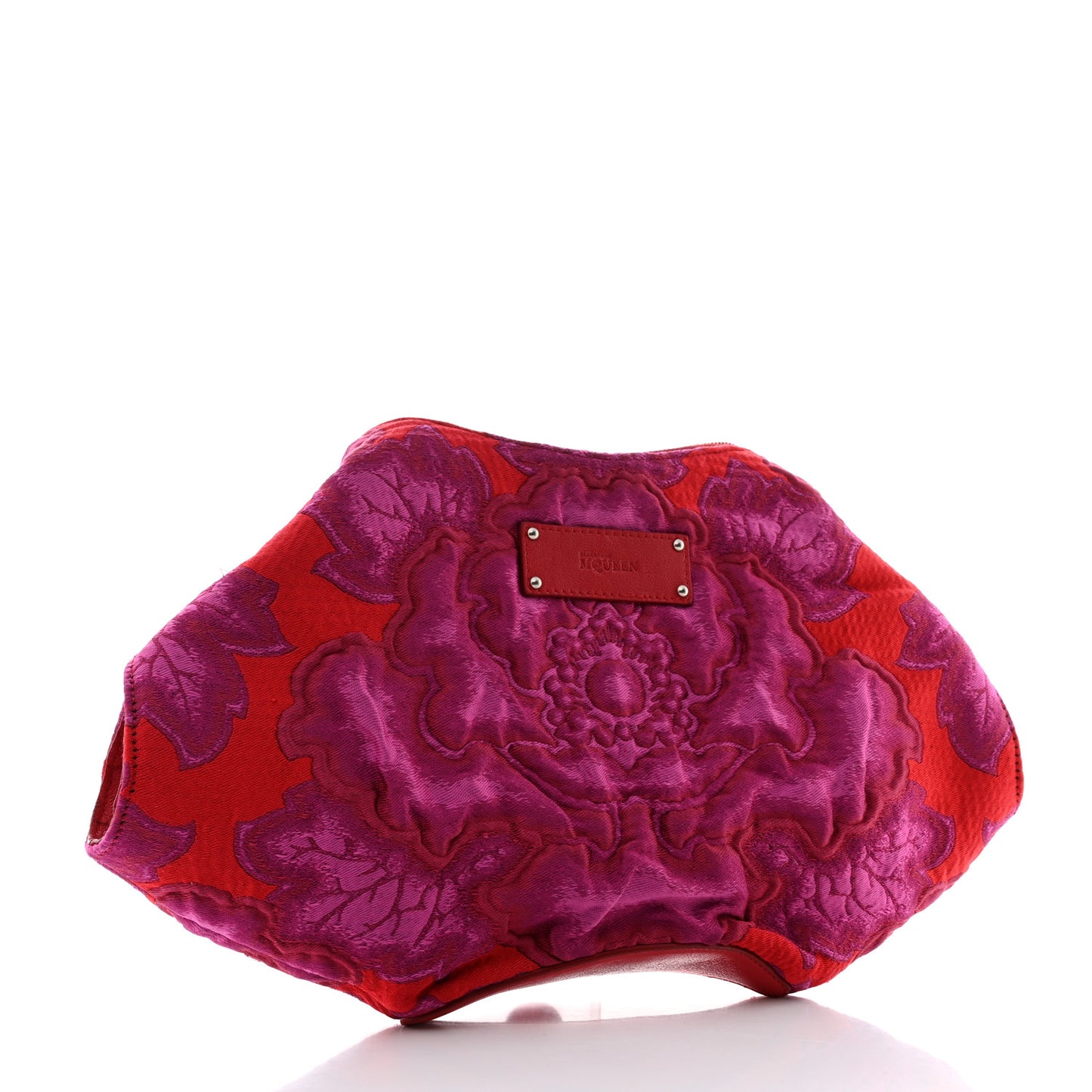 Silk Brocade De Manta Clutch Fuchsia Red