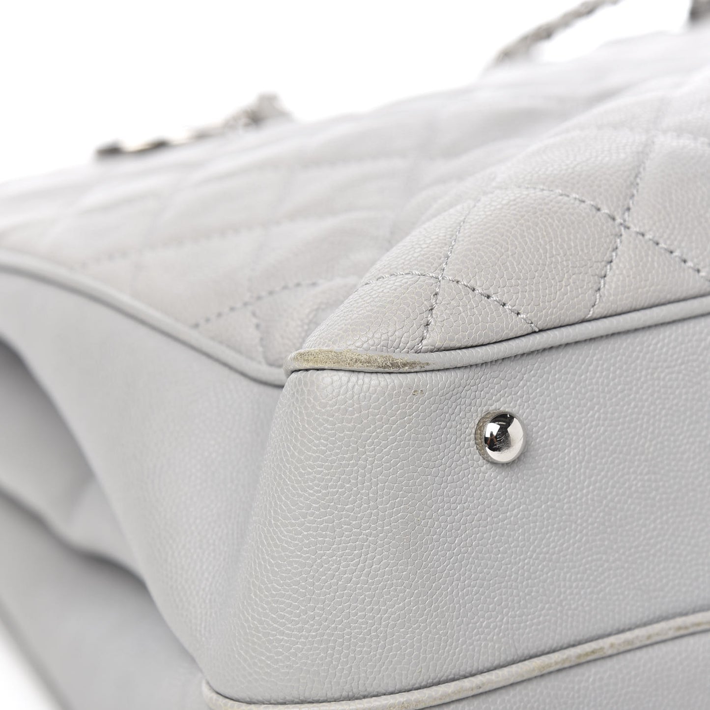 Caviar Quilted Large Urban Companion Top Handle Shopping Tote Grey