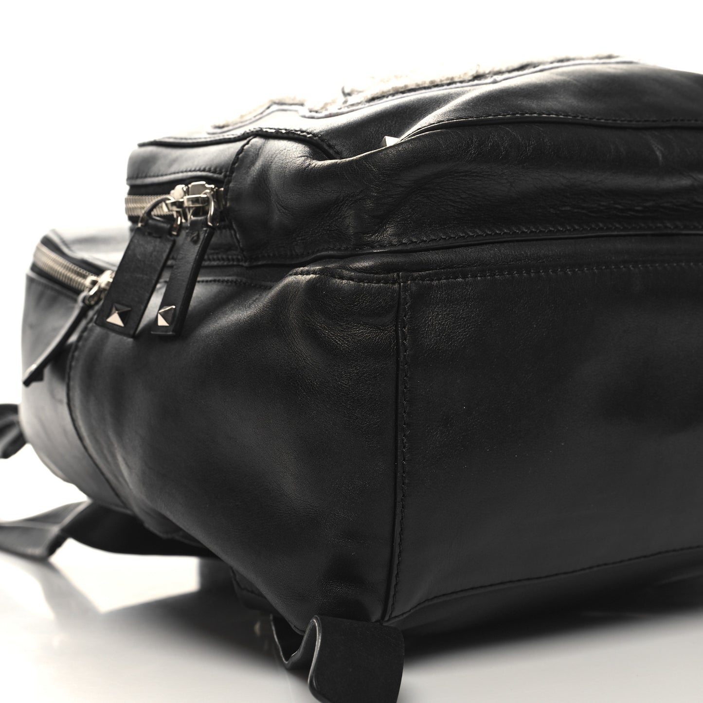 Calfskin Logo Backpack Black