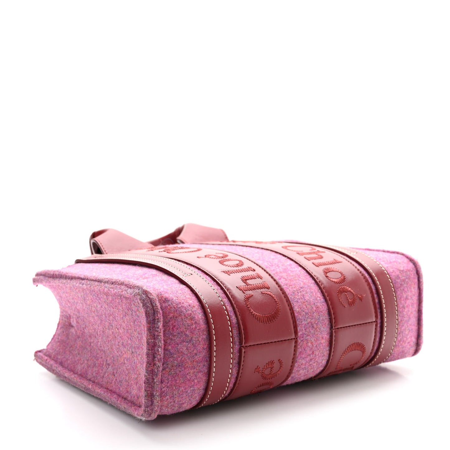 Recycled Felt Calfskin Small Woody Ribbon Tote Striking Purple