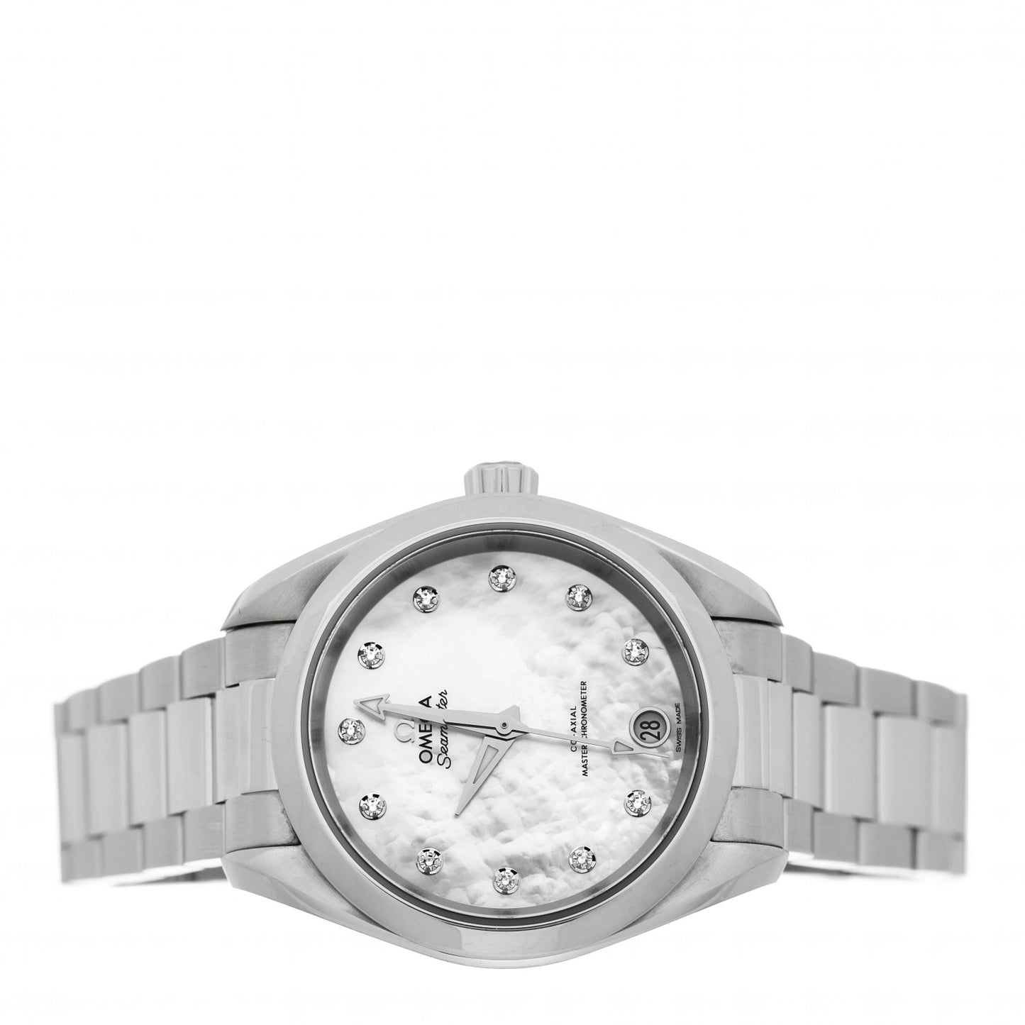 Stainless Steel Diamond Mother of Pearl 34mm Seamaster Aqua Terra Co-Axial Master Chronometer Automatic Watch 220.10.34.20.55.001