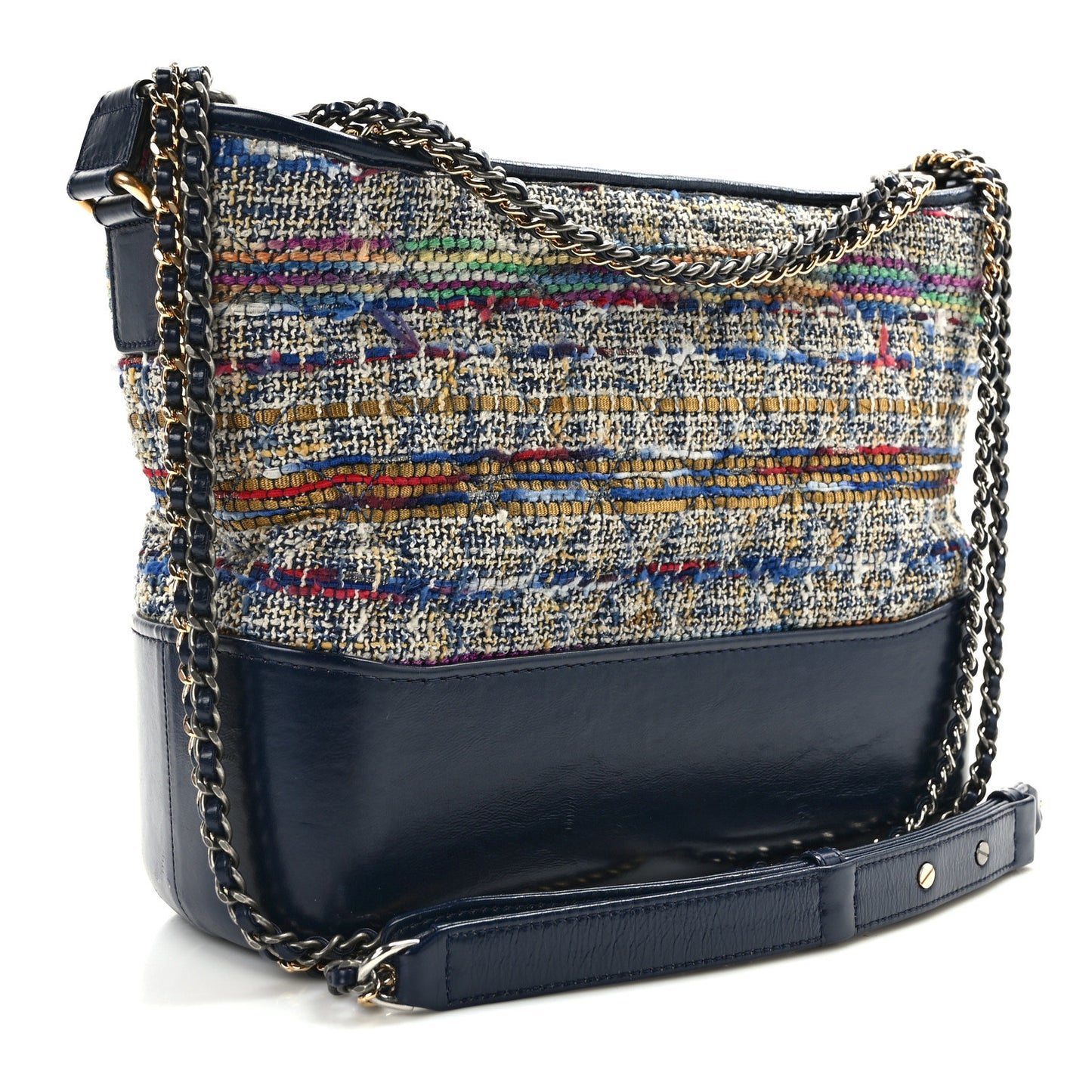 Tweed Calfskin Medium Gabrielle Hobo Blue
