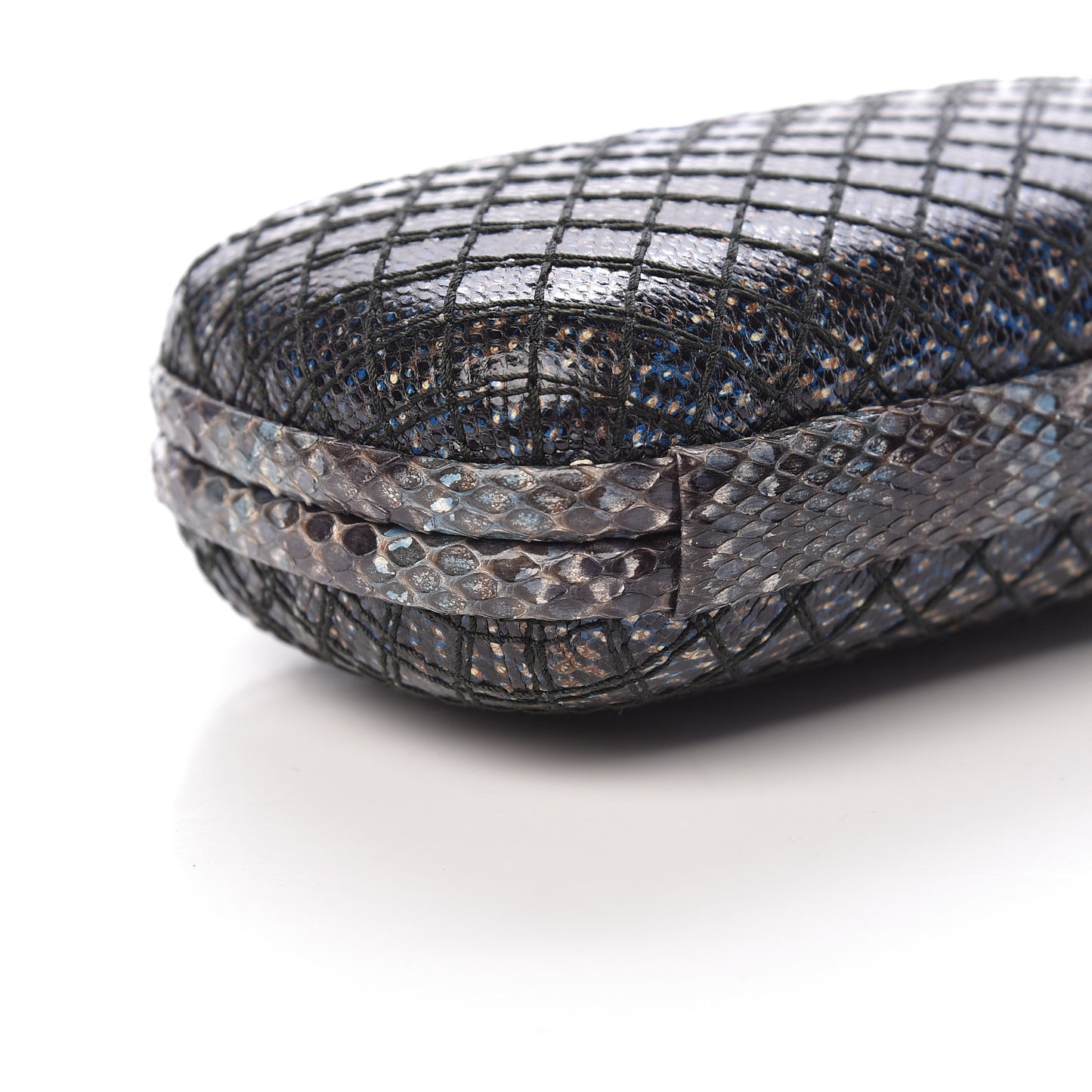 Karung Watersnake Intrecciato Knot Clutch Blue