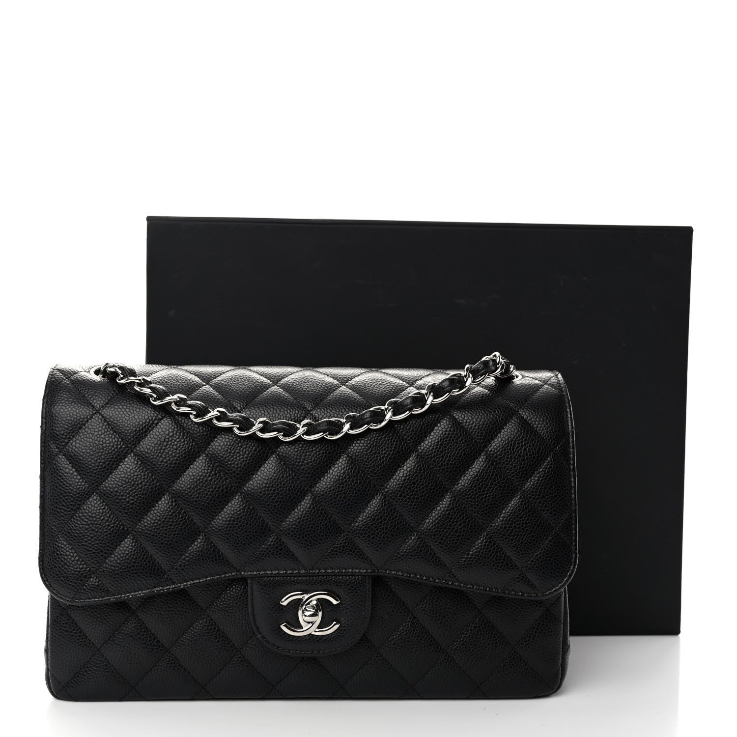 Chanel Caviar Quilted Jumbo Double Flap Black 11 of 11