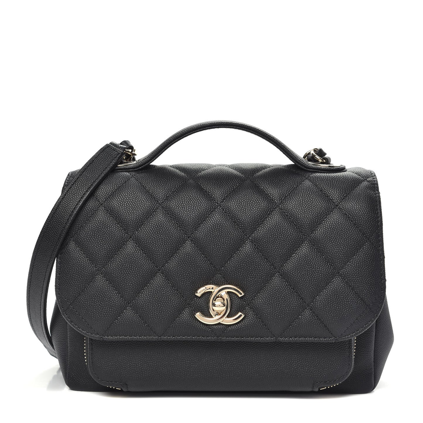 Caviar Quilted Medium Business Affinity Flap Black